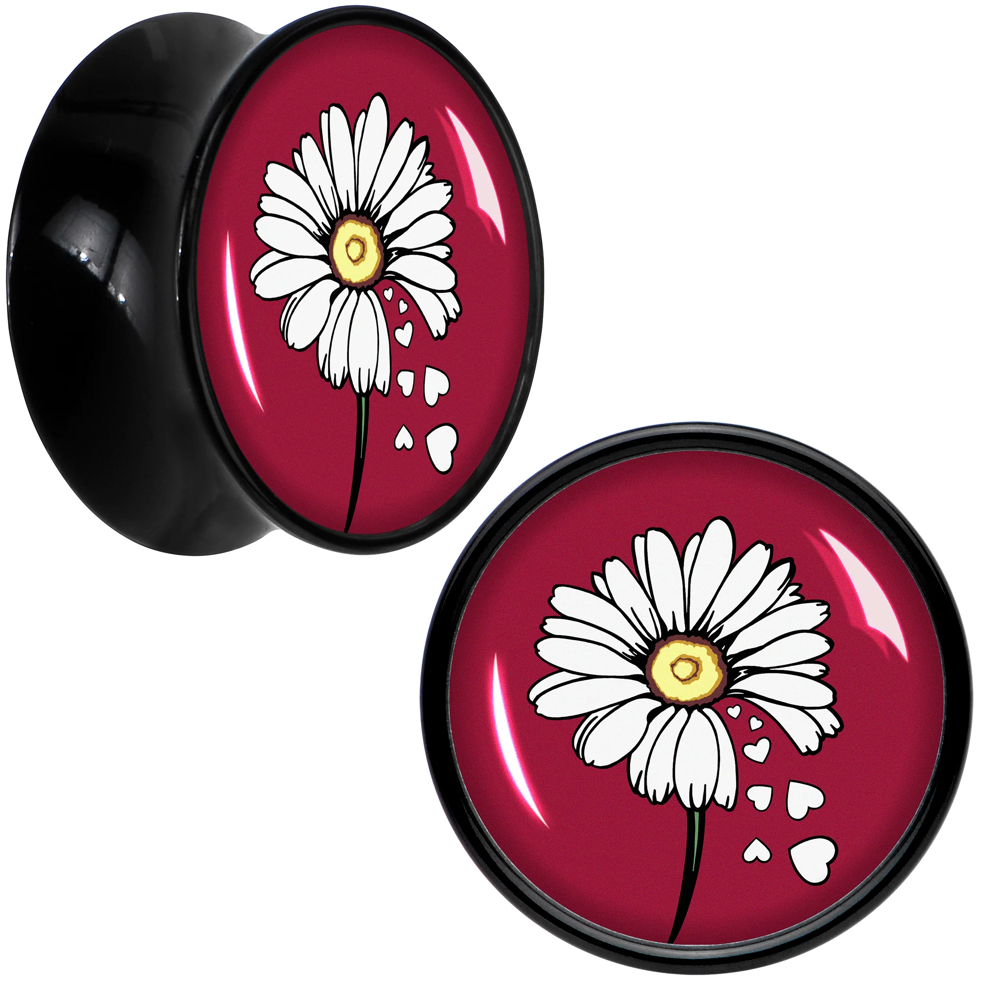 Love Me Not Flower Black Acrylic Saddle Plug Set by Onyx O - Image 7