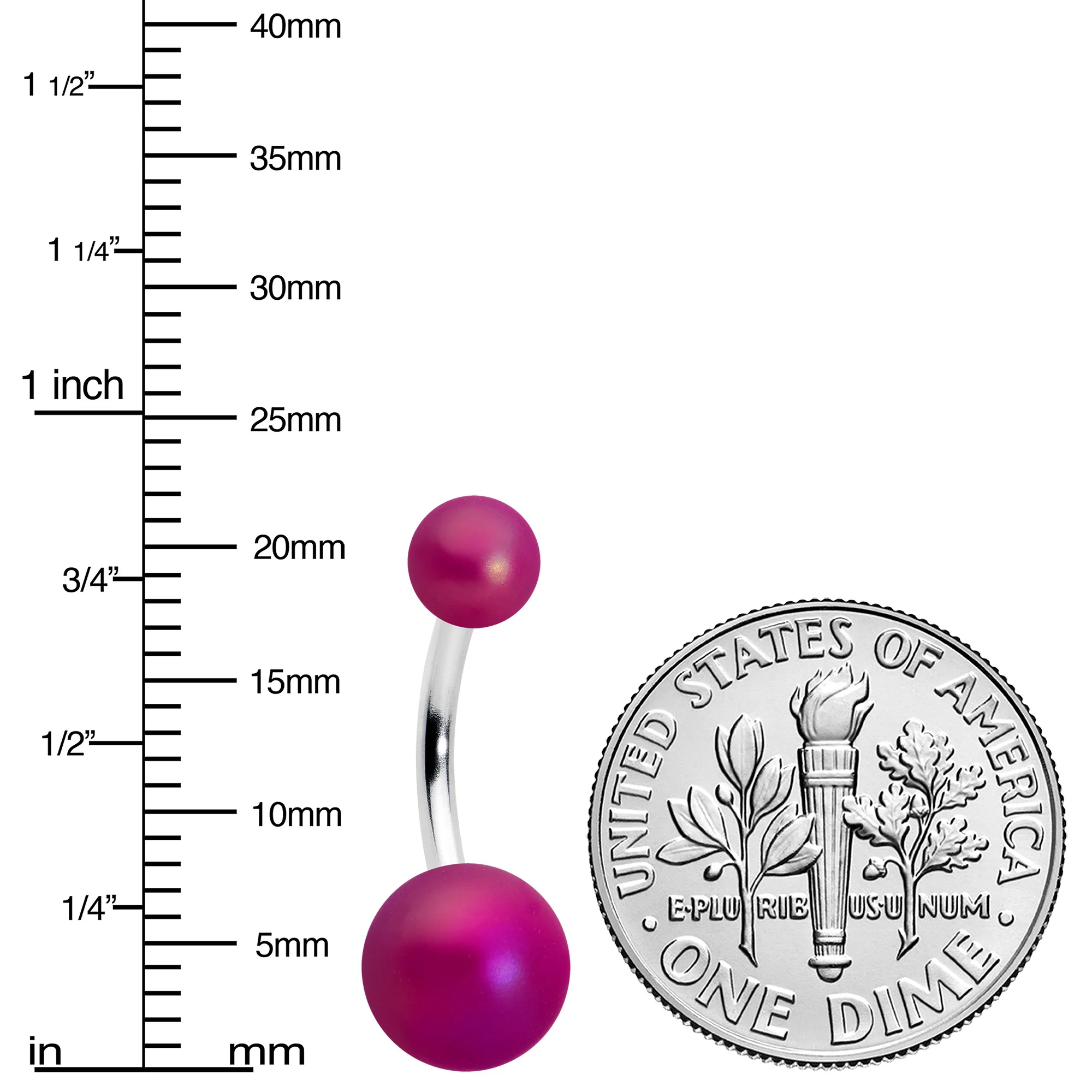 Matte Purple Aurora Ends Belly Ring - Image 3