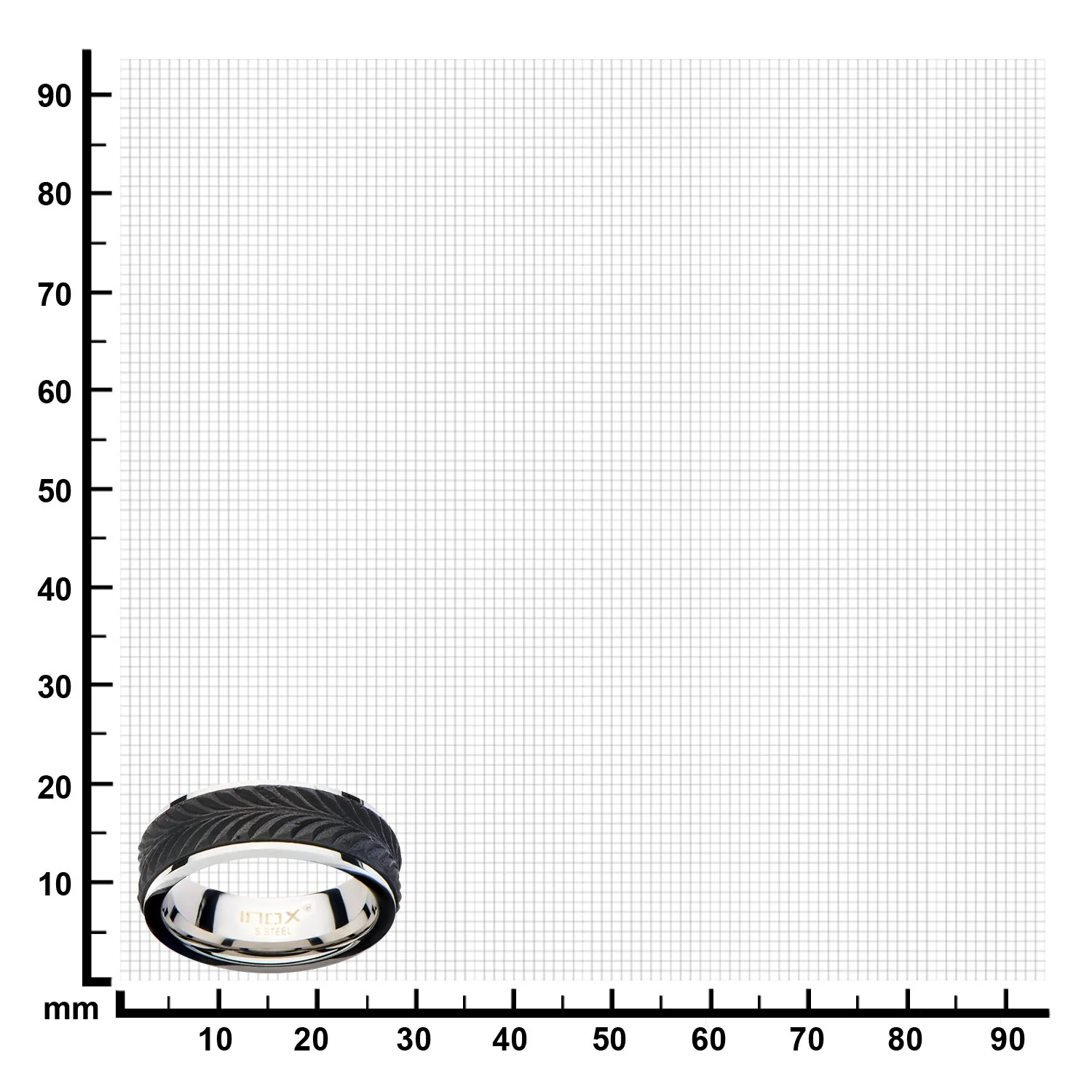 Mens Center Solid Carbon Fiber Leaf Patterned Stainless Steel Ring - Image 3