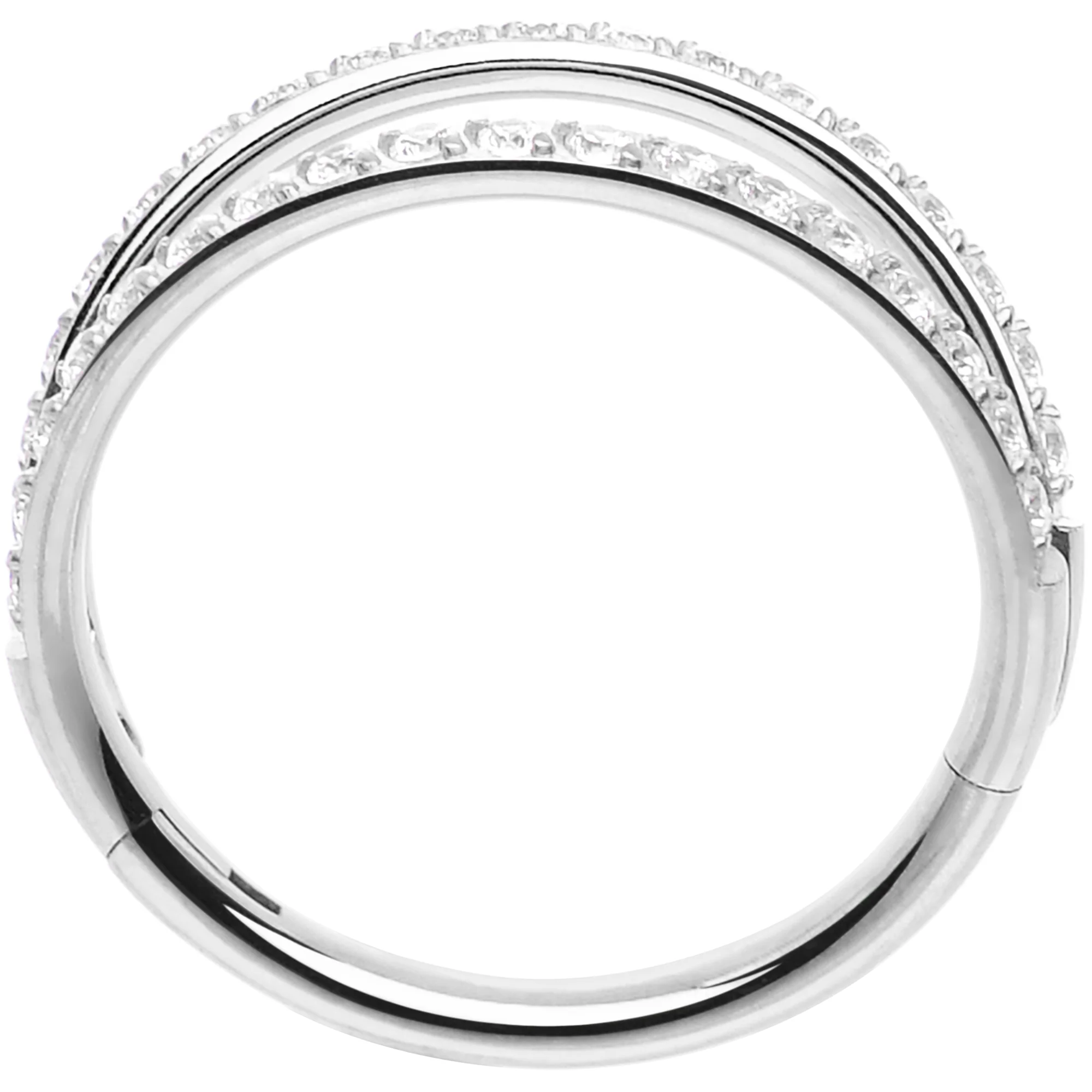 Micro Gem Titanium Hinged Double Nose Hoop - Image 9