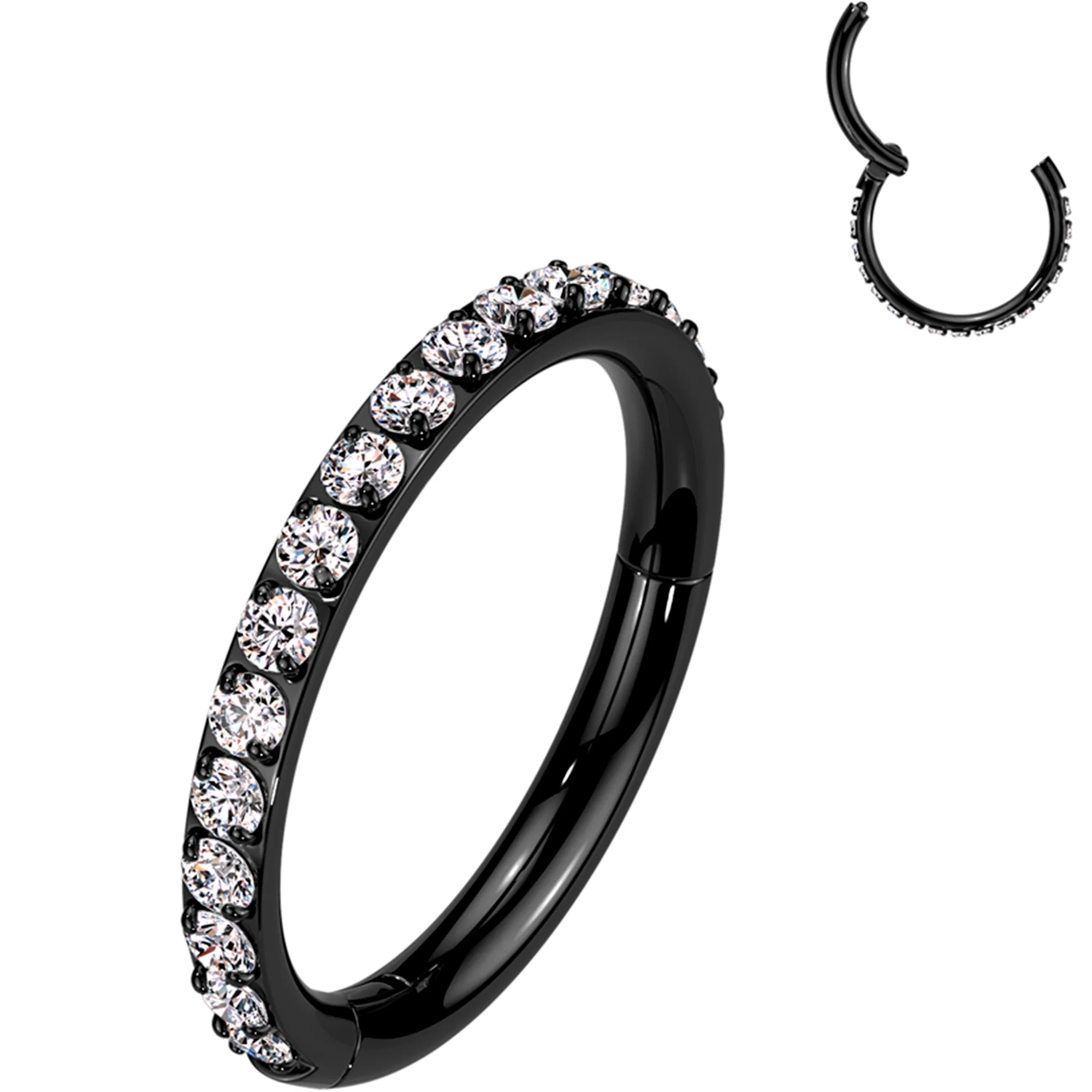 Micro Gem Titanium Hinged Nose Hoop - Image 10
