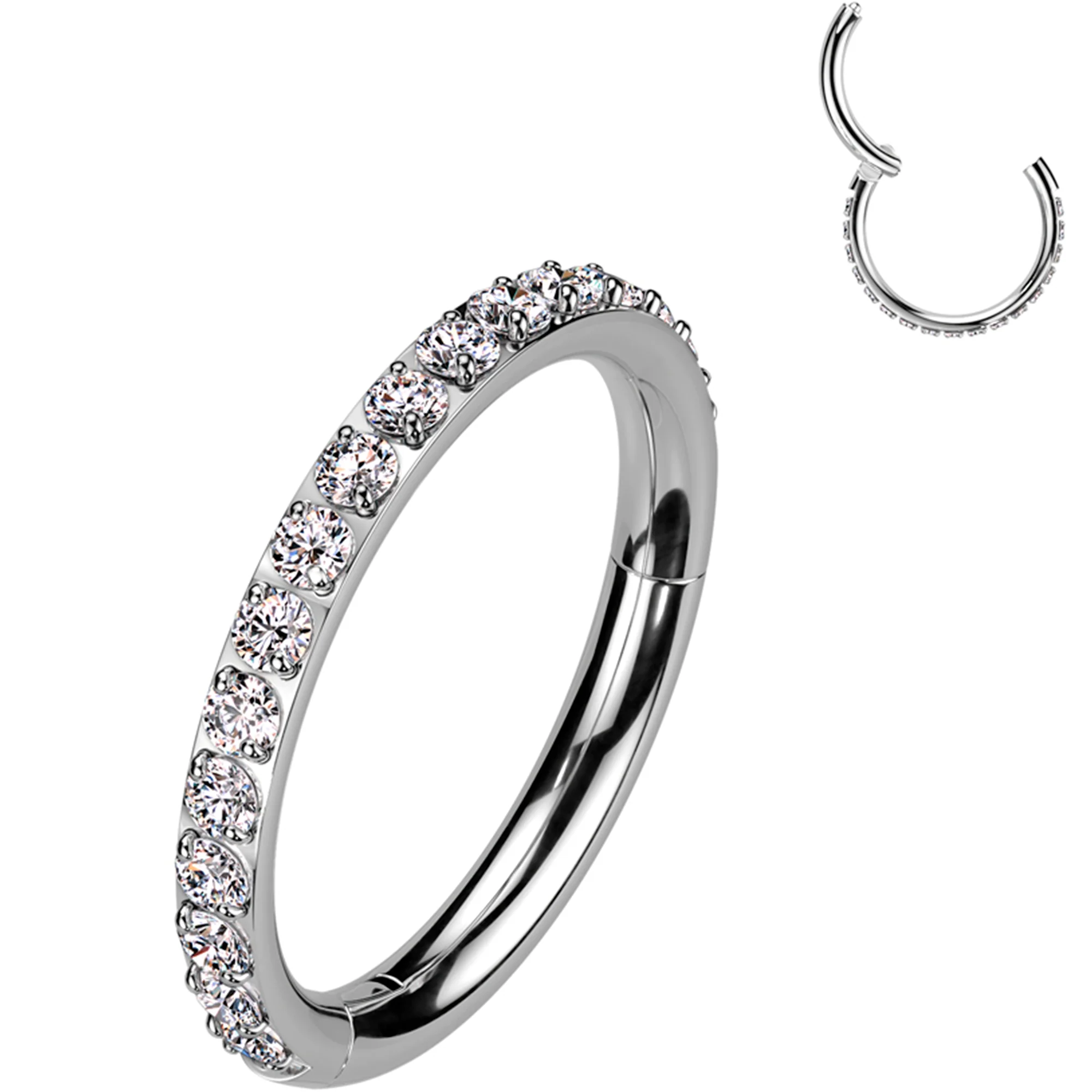 Micro Gem Titanium Hinged Nose Hoop - Image 2
