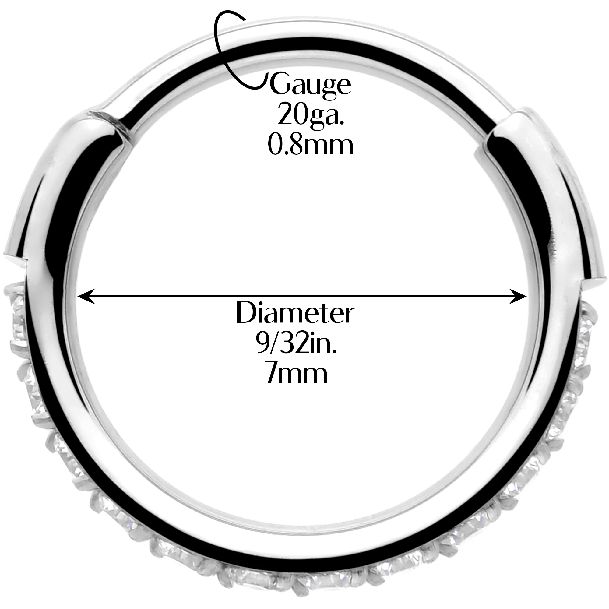 Micro Gem Titanium Hinged Nose Hoop - Image 4