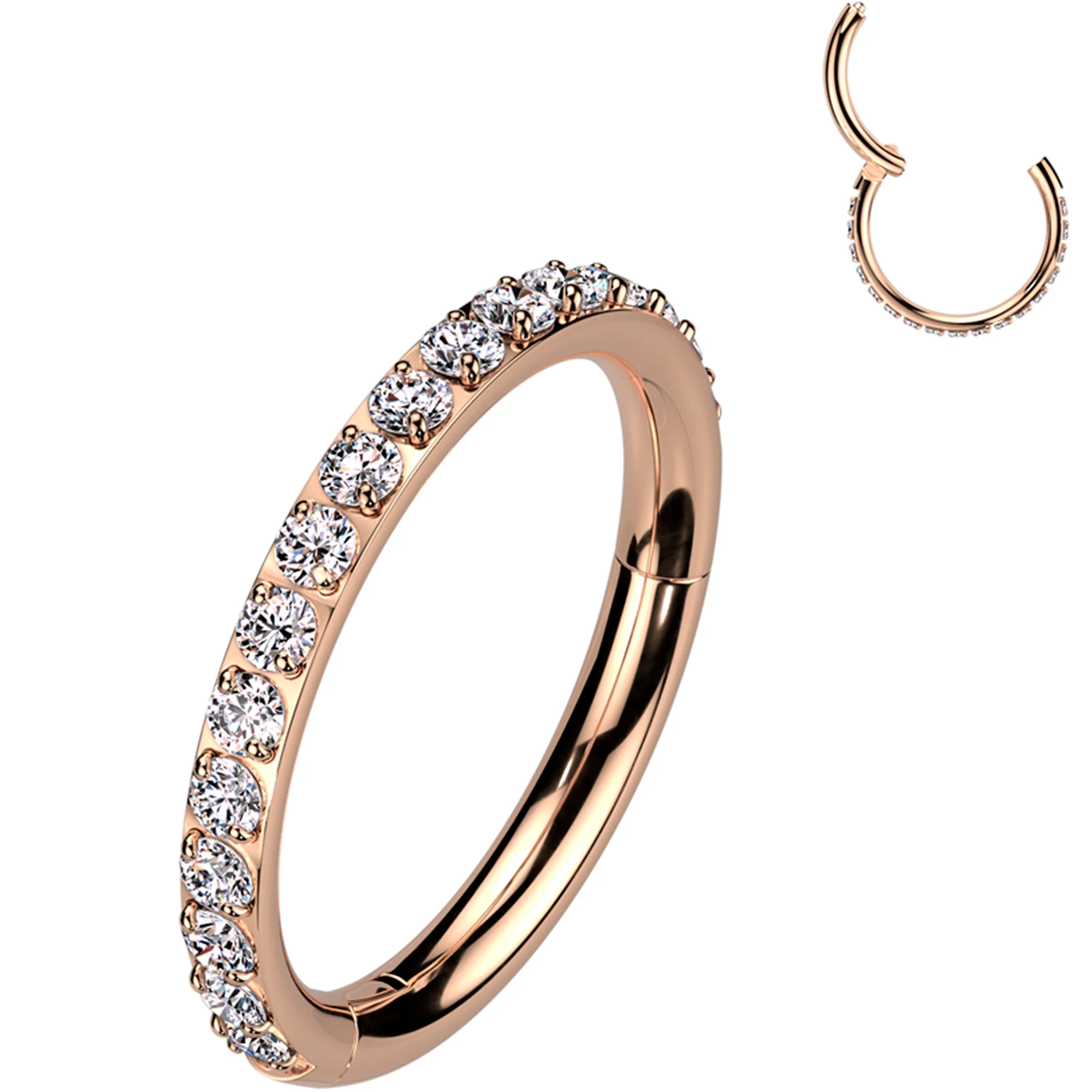 Micro Gem Titanium Hinged Nose Hoop - Image 9