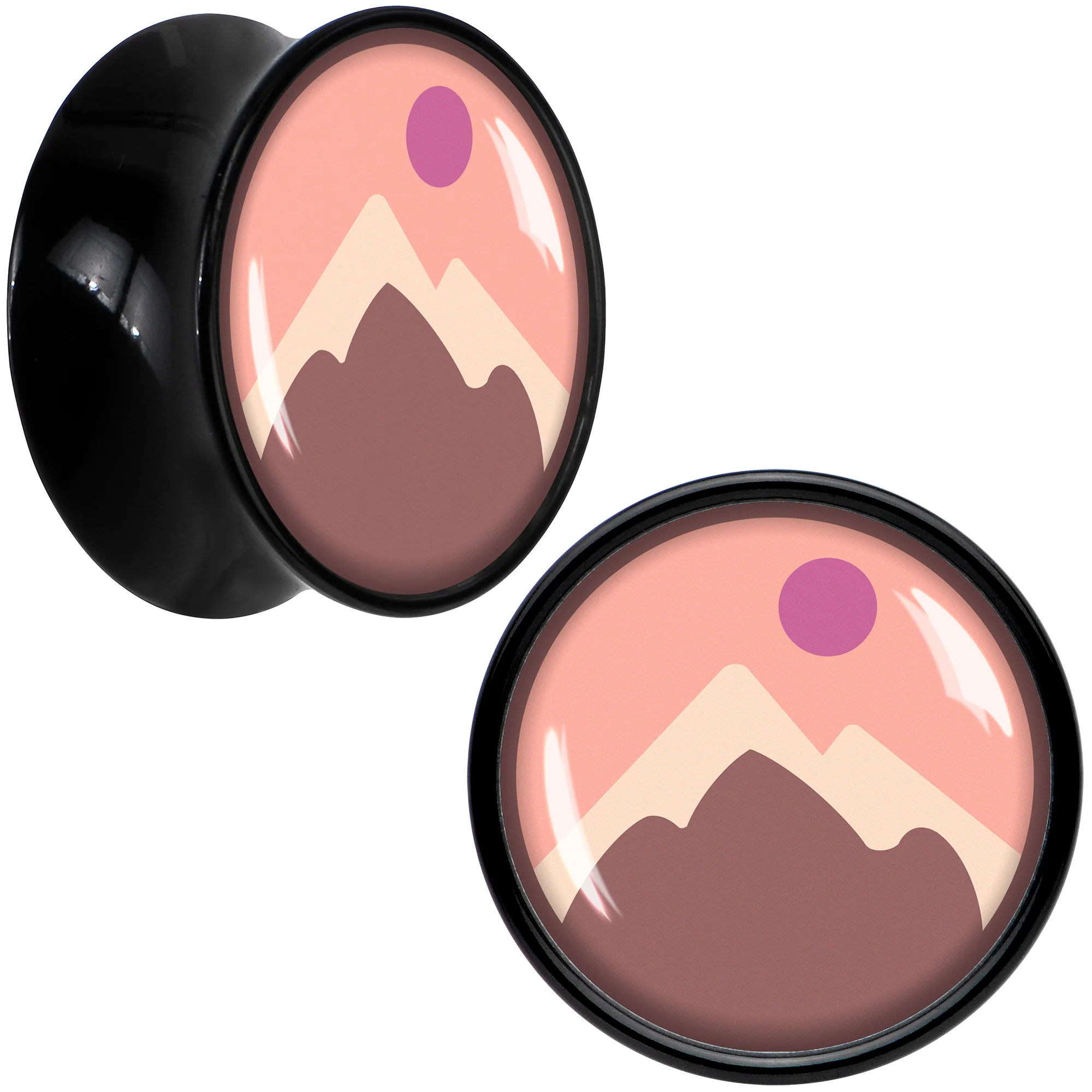Mountain Sunrise Black Acrylic Saddle Plug Set by Onyx O - Image 7