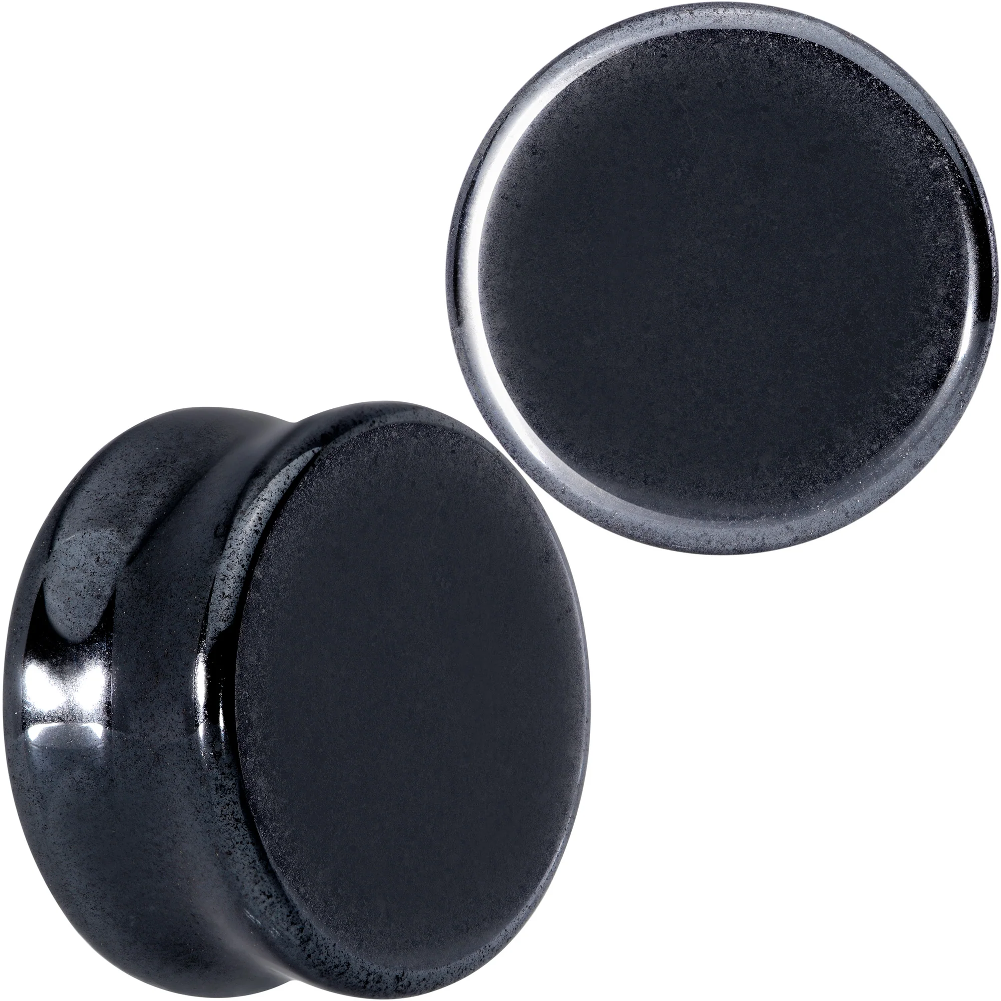 Natural Black Hematite Stone Saddle Plug Set - Image 14