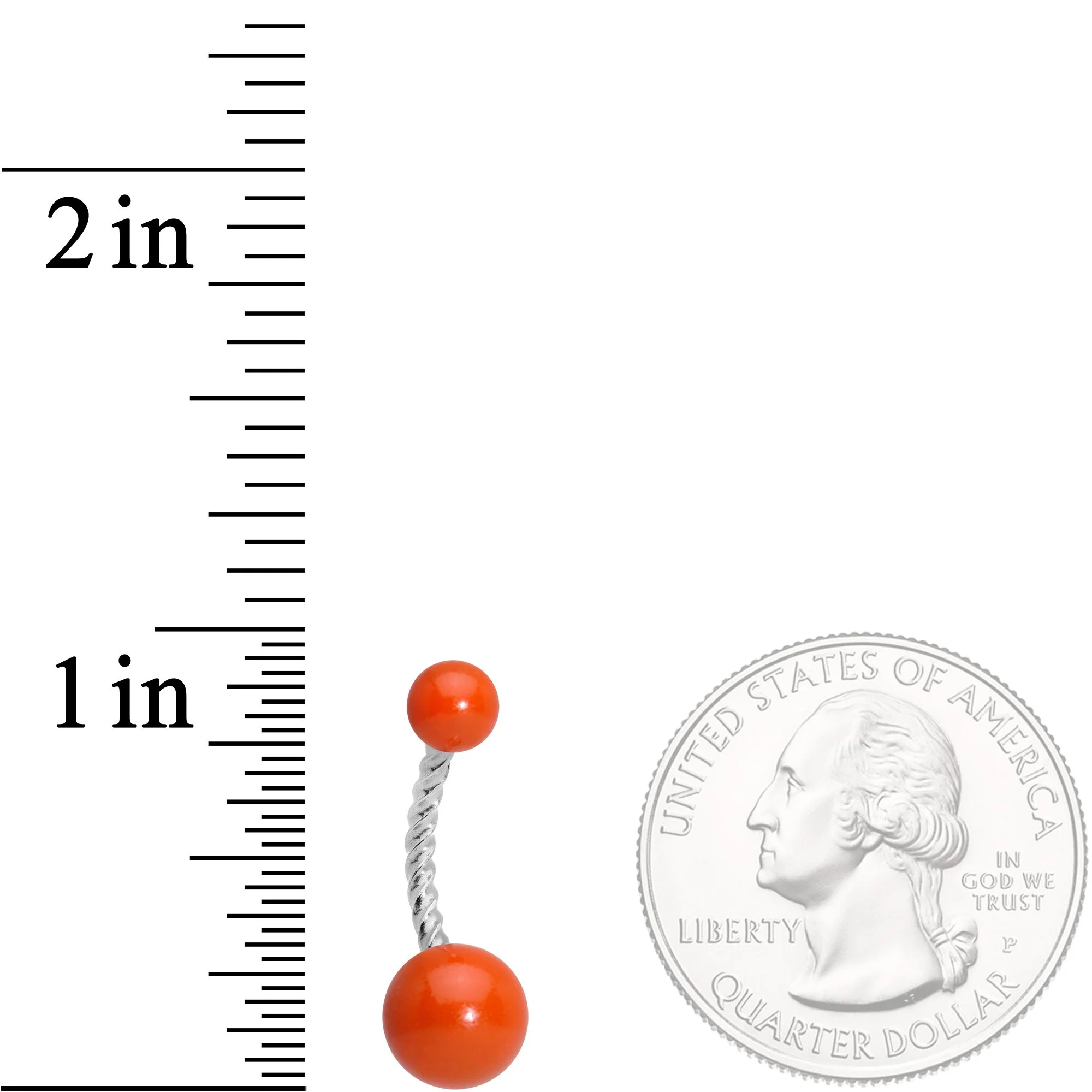 Orange Glow in the Dark Totally Twisted Belly Ring - Image 2