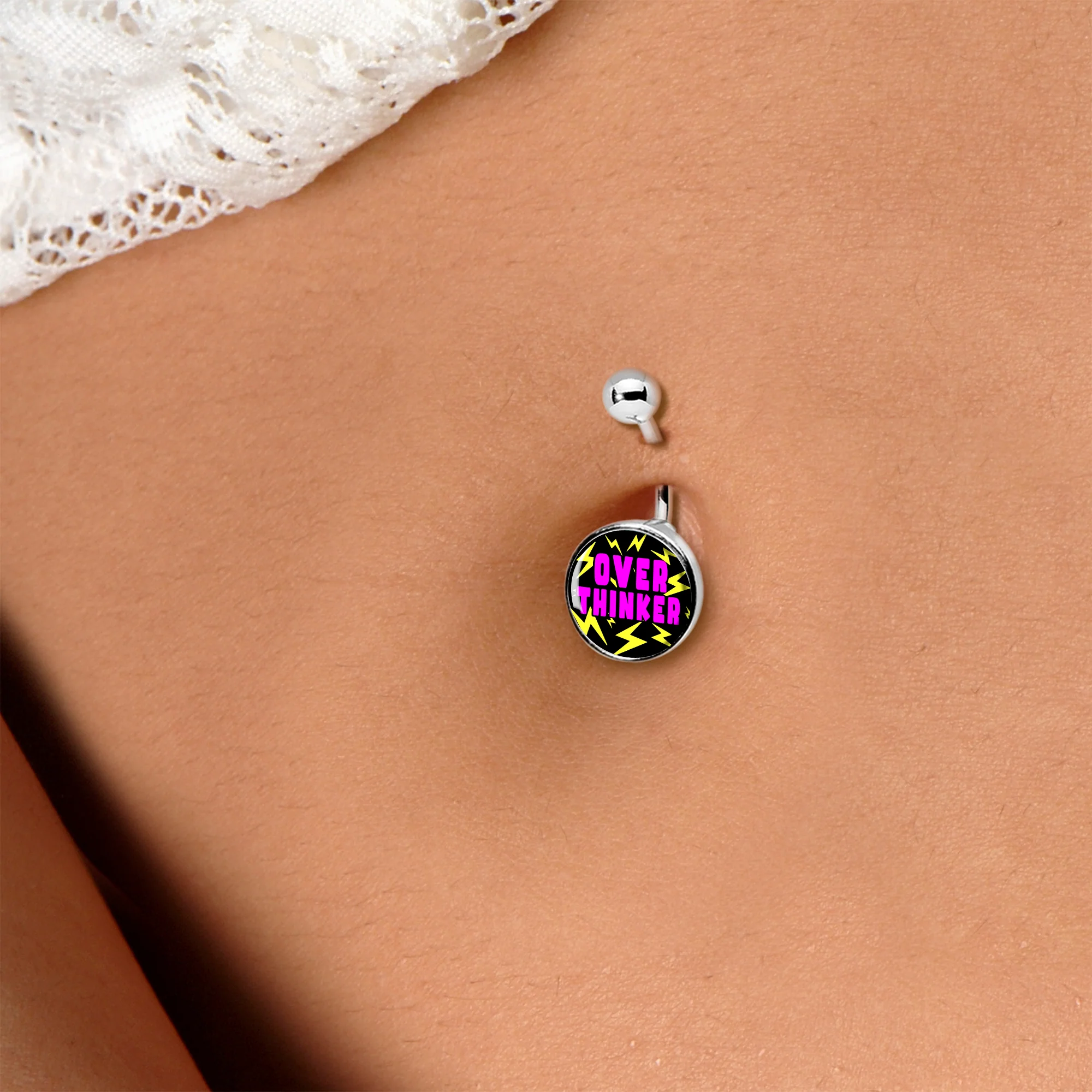 Over Thinker Impact Belly Ring by Onyx O - Image 3