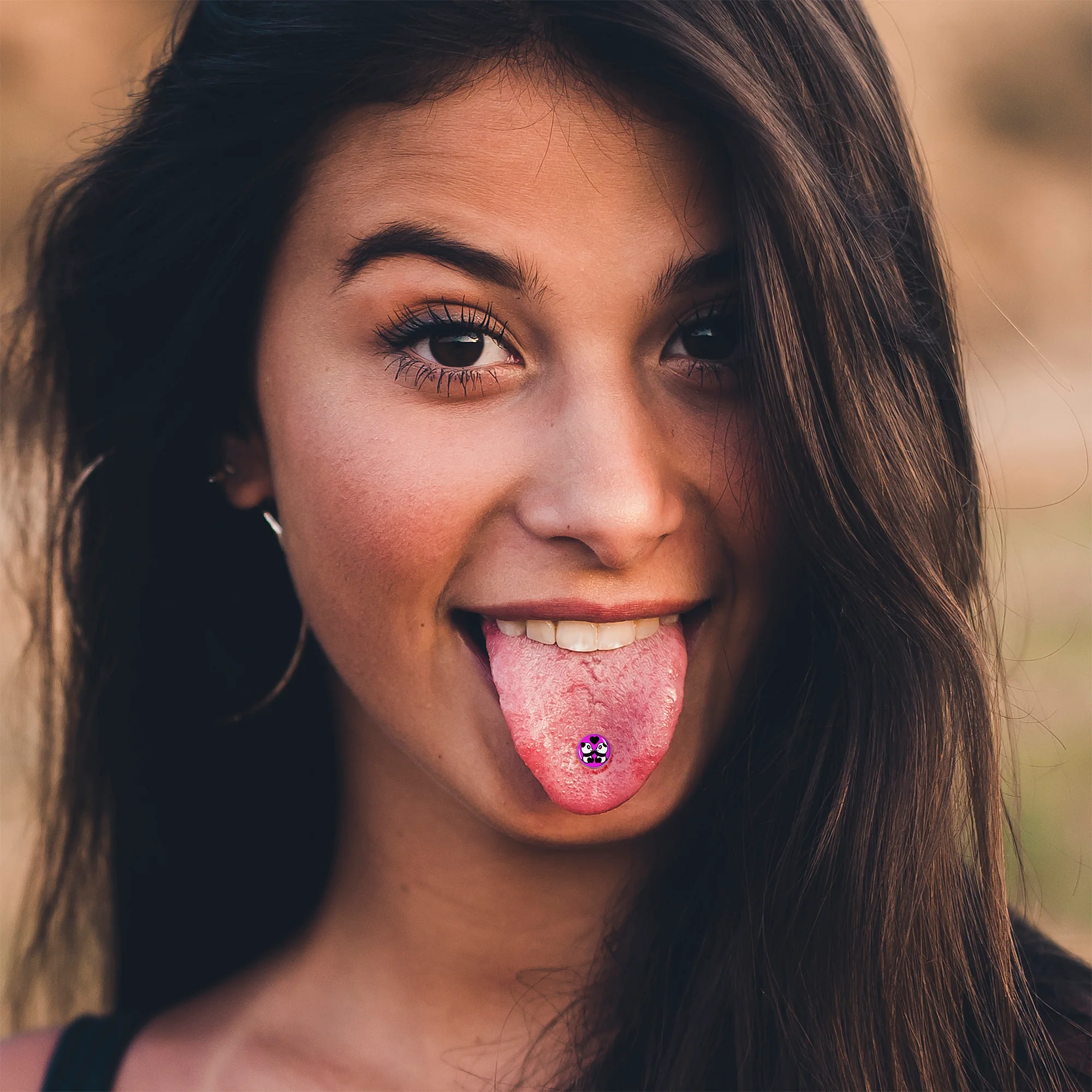 Panda Love Barbell Tongue Ring by Onyx O - Image 3