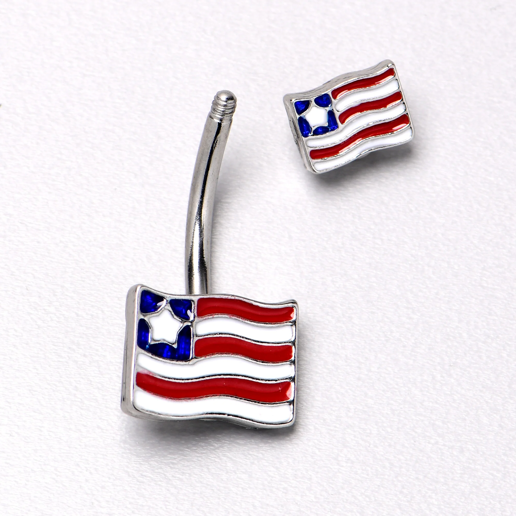 Patriotic Flag Double Mount Belly Ring - Image 6