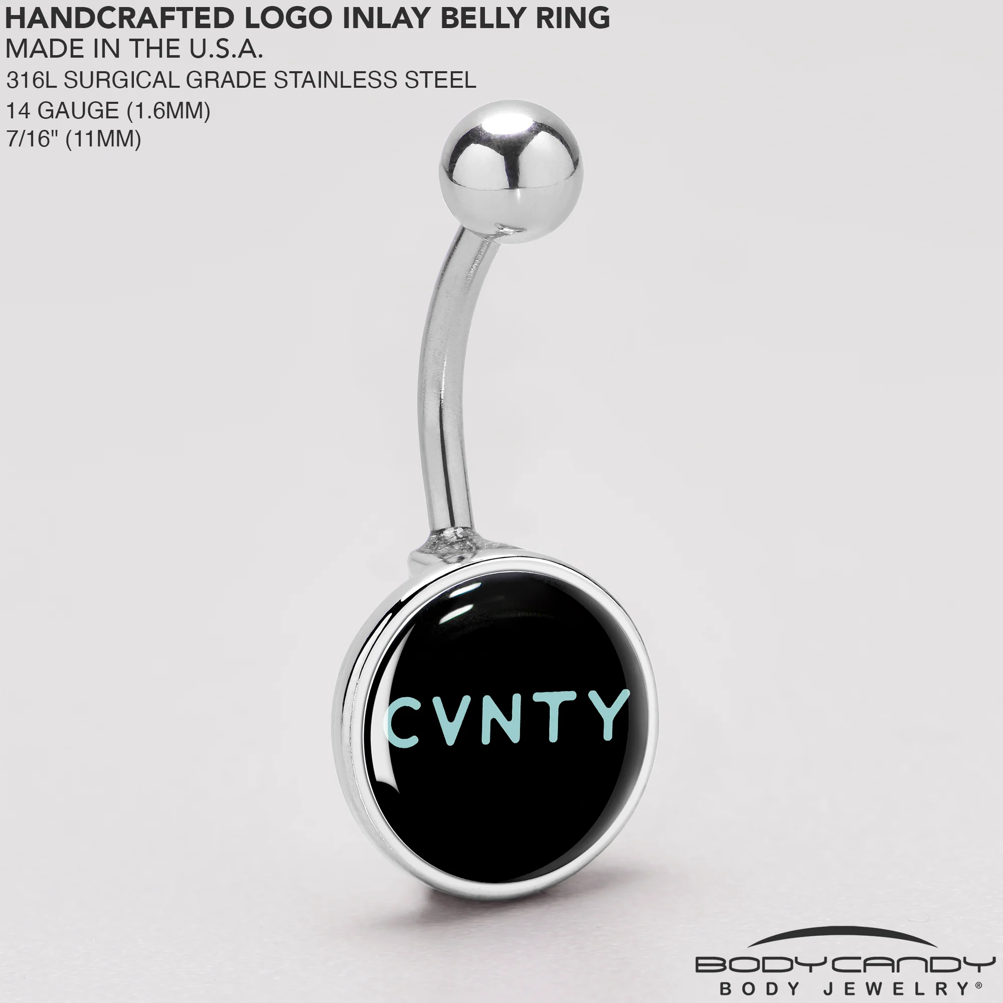 Phrase Logo CVNTY Belly Ring by Onyx O - Image 5