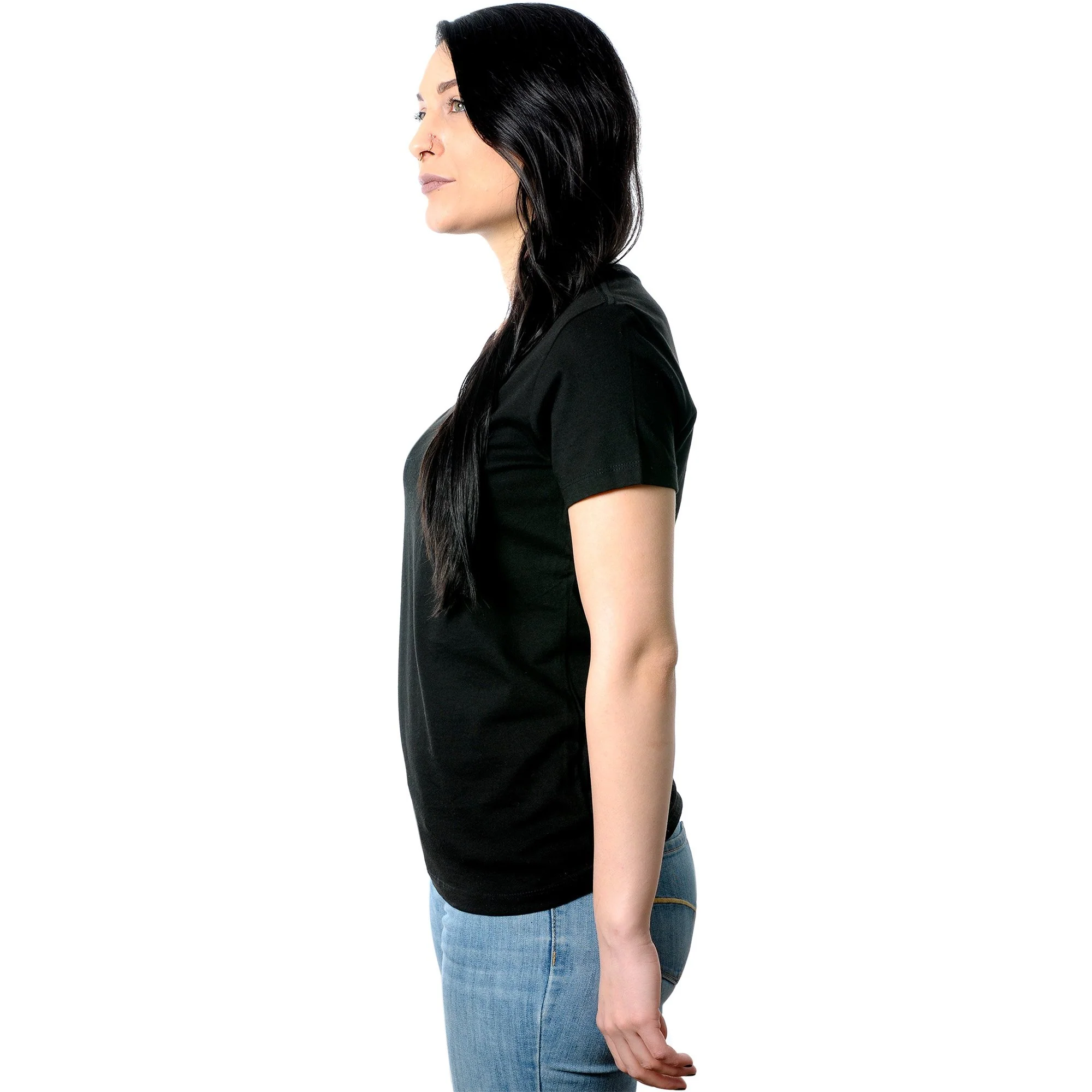 Pierced AF Black Tapered V-Neck Tee Shirt - Image 4