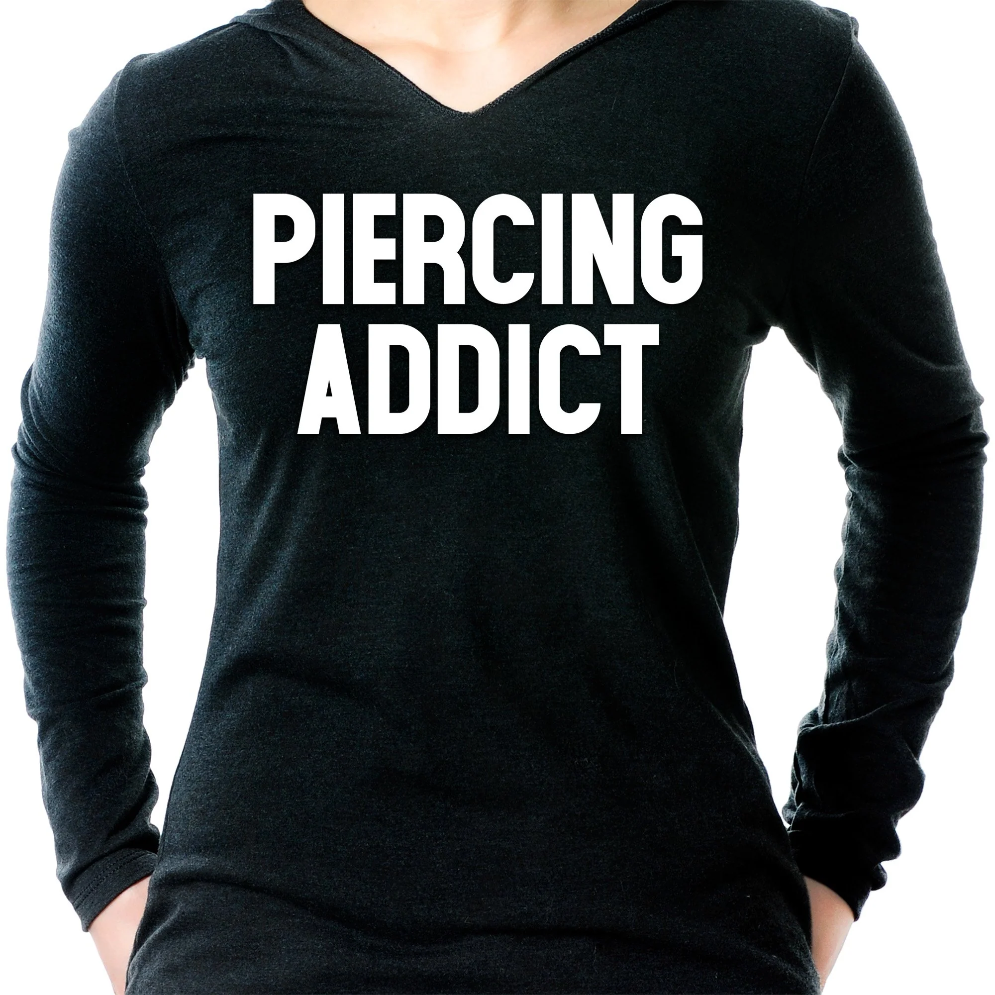 Piercing Addict Tapered Long Sleeve Hoodie - Image 3
