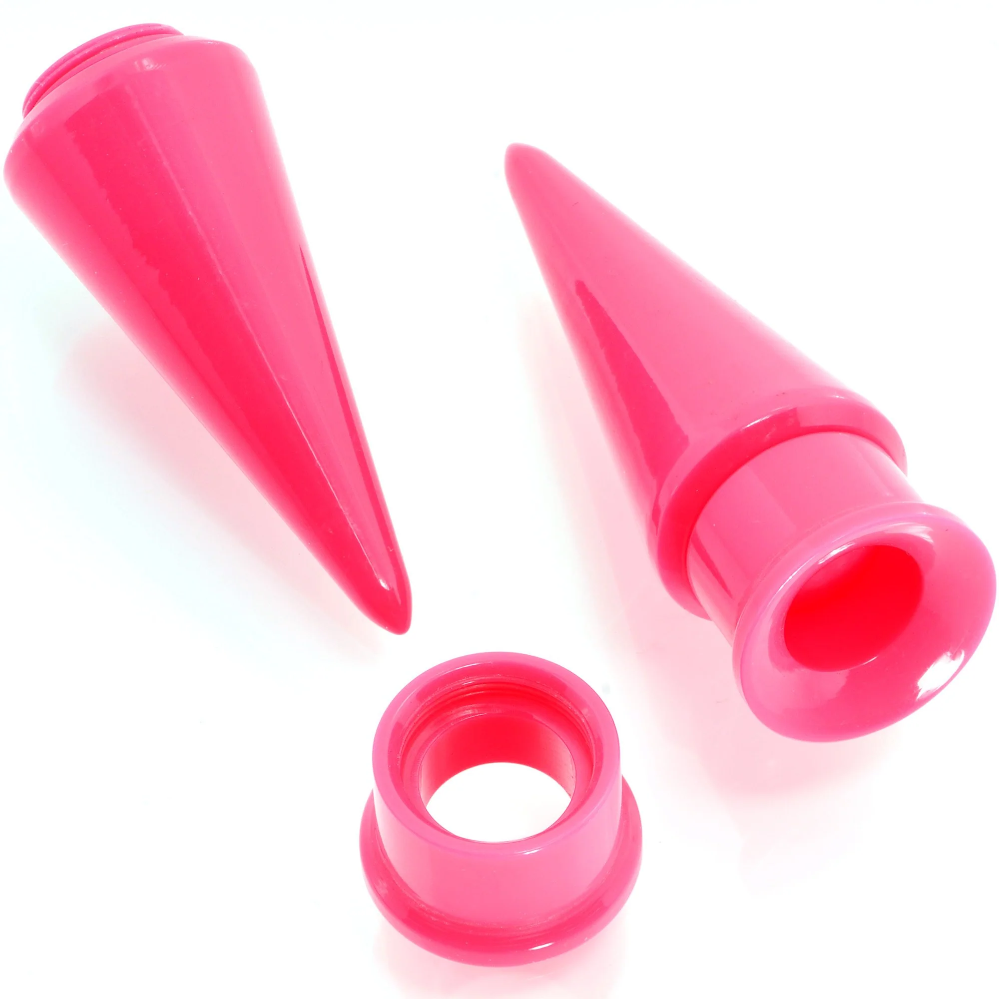 Pink 2 in 1 Interchangeable Screw Fit Plug and Taper Set - Image 2