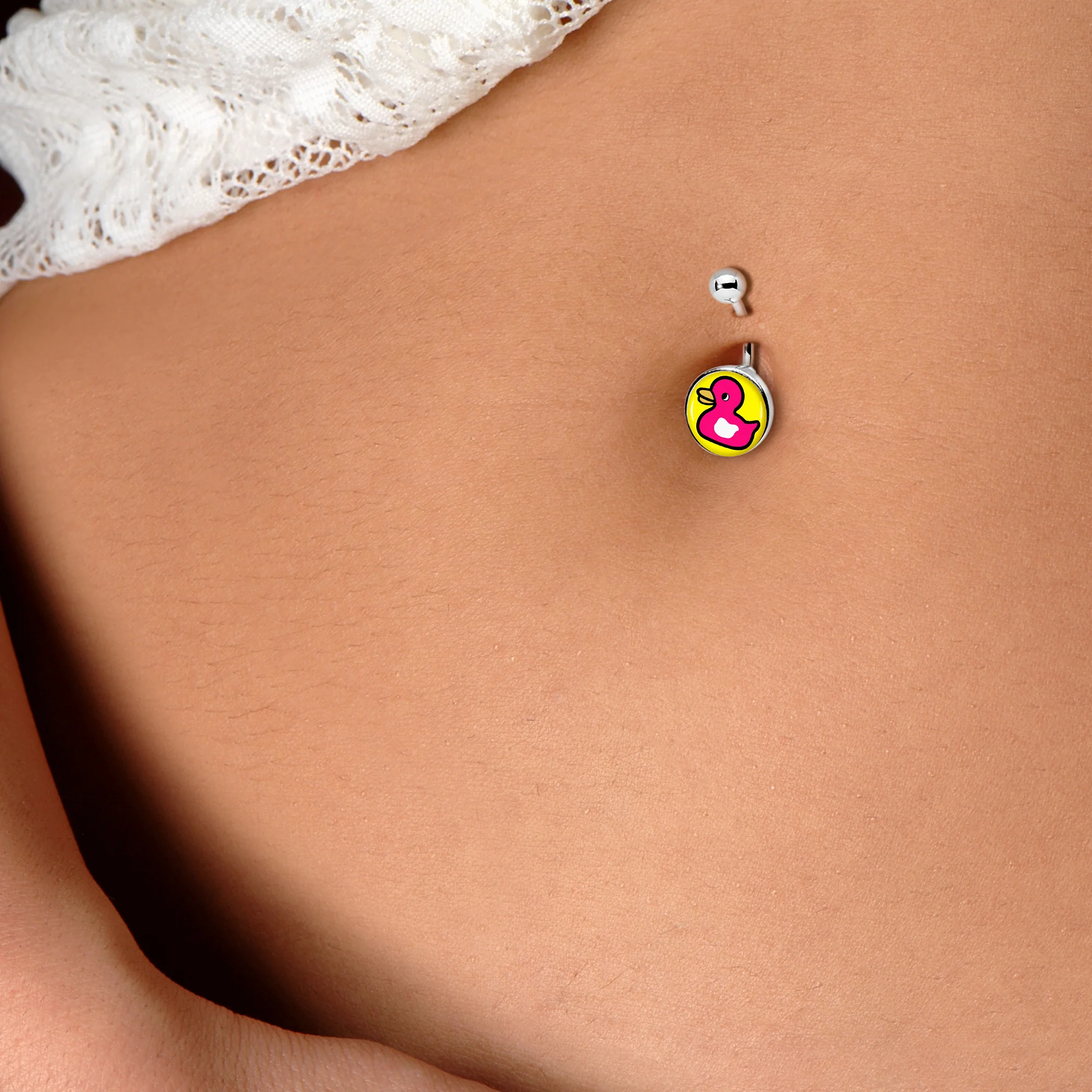Pink Ducky Belly Ring by Onyx O - Image 2