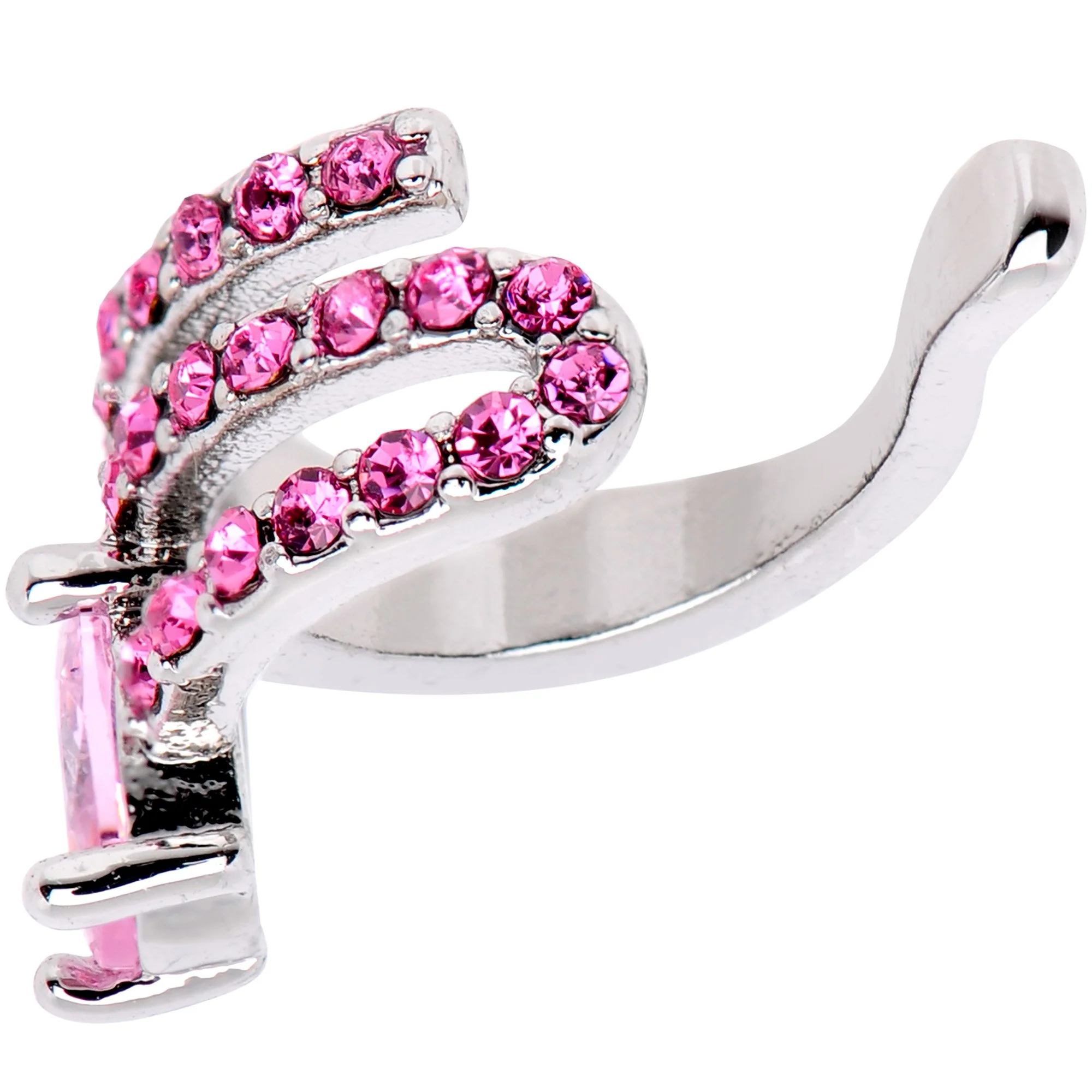 Pink Gem All Of The Bling None Of The Commitment Non Pierced Ear Cuff - Image 2