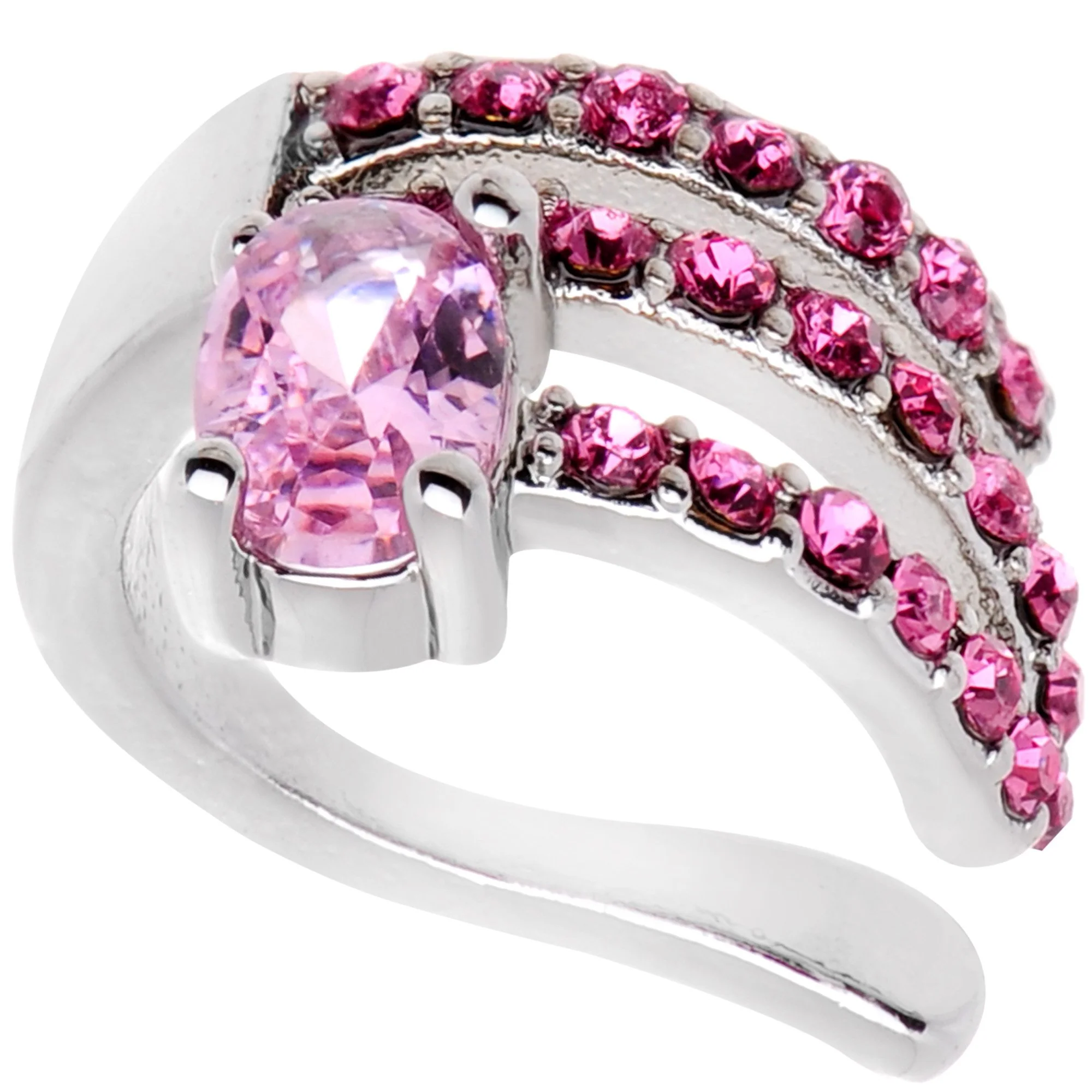 Pink Gem All Of The Bling None Of The Commitment Non Pierced Ear Cuff - Image 3