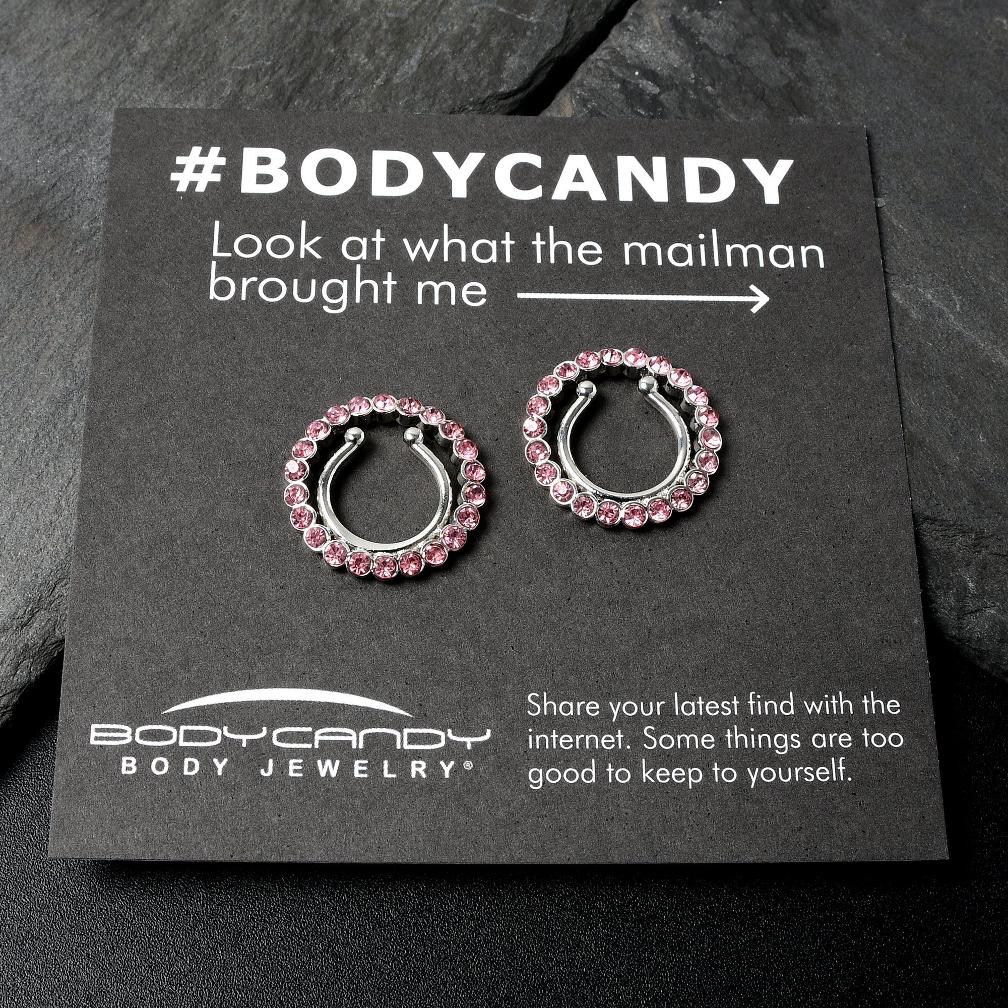 Clip On Fake Nipple Ring Set - Pink, Blue or Clear - Image 9