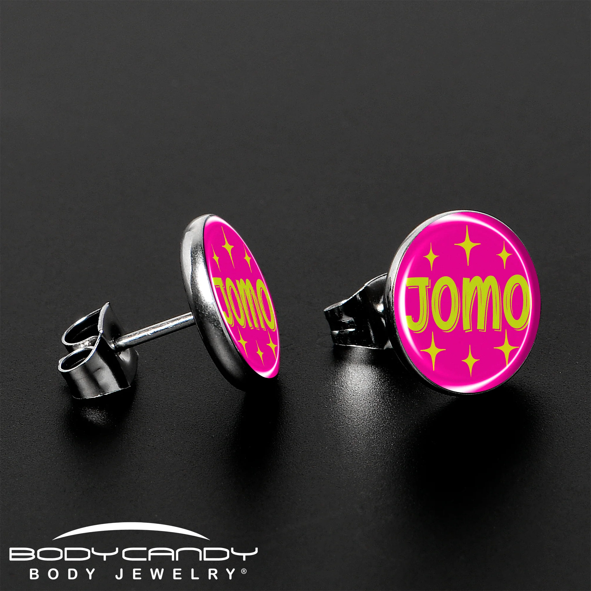Pink JOMO Stud Earrings by Onyx O - Image 3