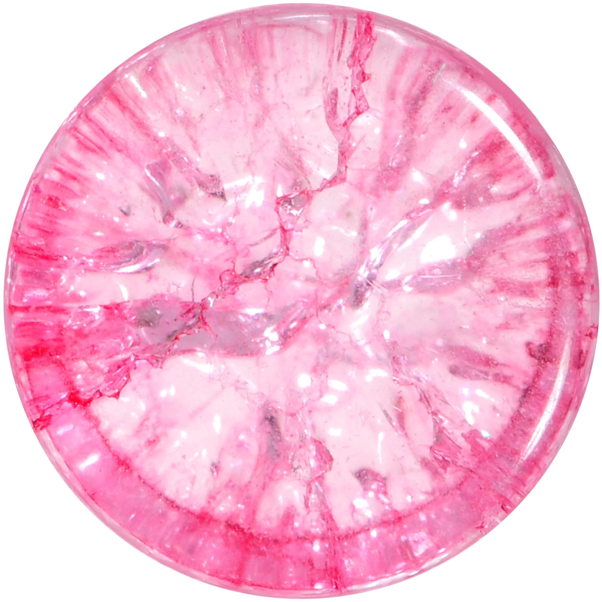 Pink Shattered Glass Flamingo Saddle Plug Set 6mm to 16mm - Image 3