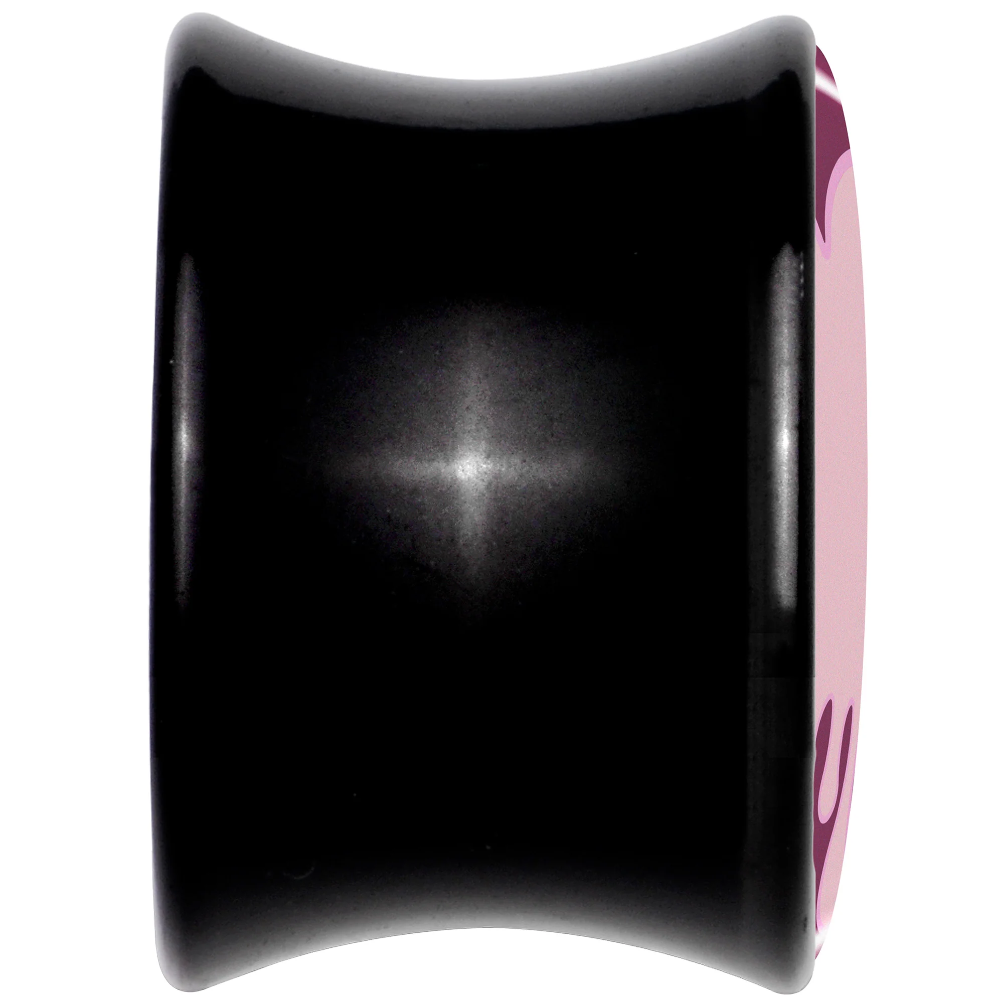 Pinkish Melting Heart Black Acrylic Saddle Plug Set by Onyx O - Image 5
