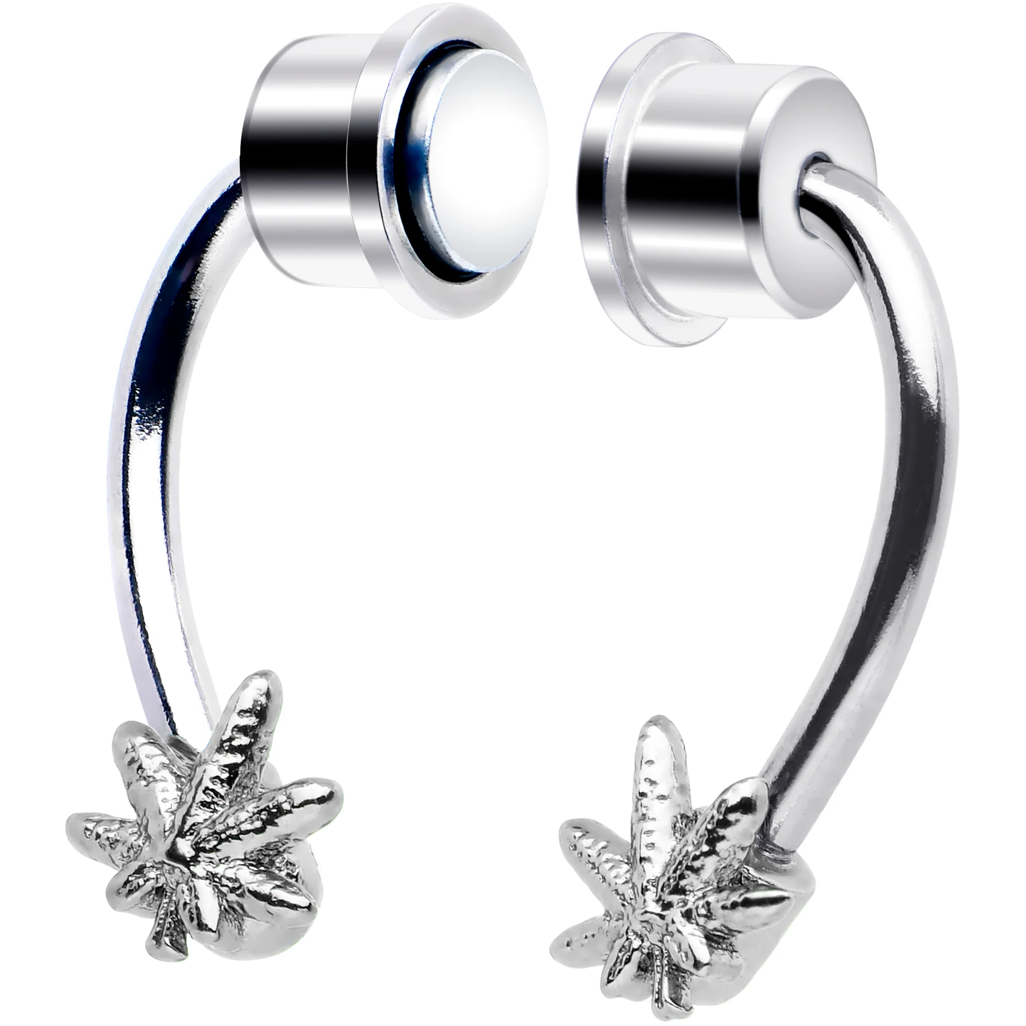 Pot Leaf Magnetic Septum Ring Horseshoe Non-Pierced Fake Nose Ring - Image 4