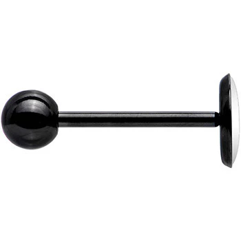 Power Button Glow in the Dark Black Anodized Barbell Tongue Ring - Image 11