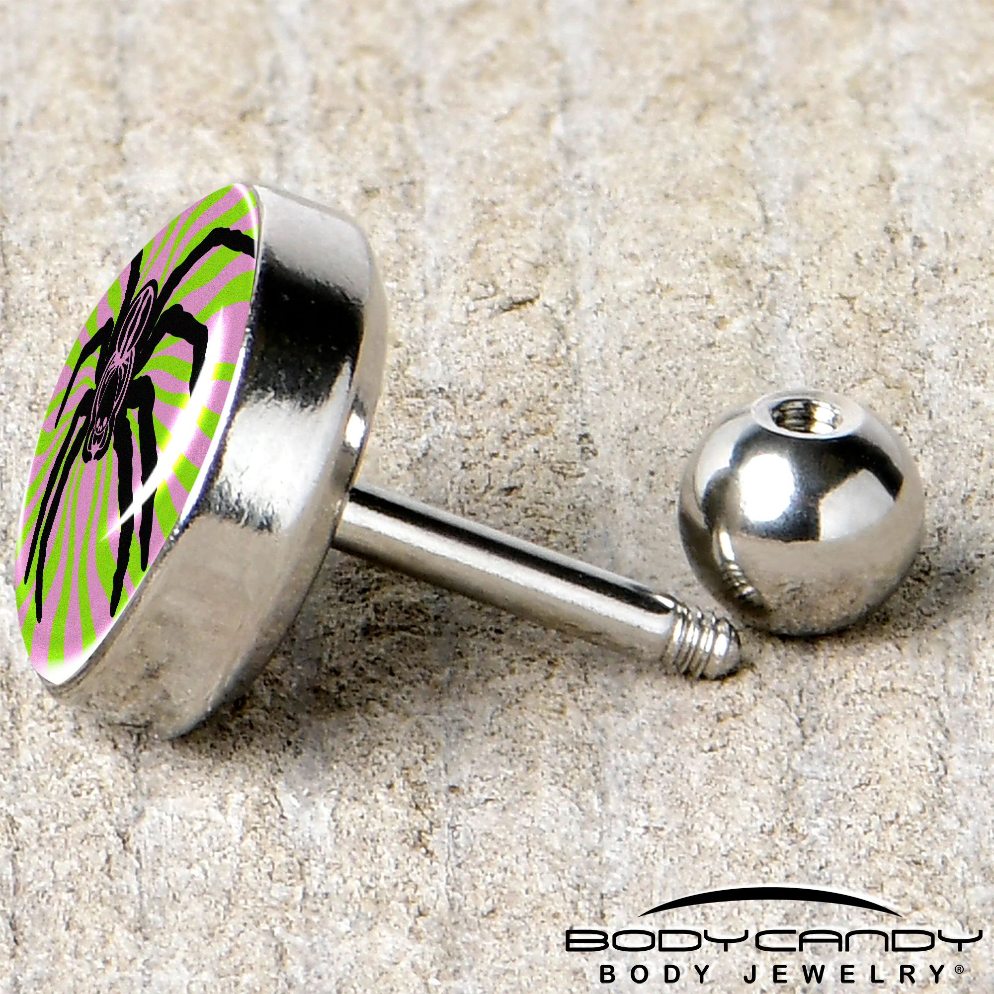 16G 1/4 Psychedelic Spider Tragus Cartilage Earring by Onyx O - Image 5