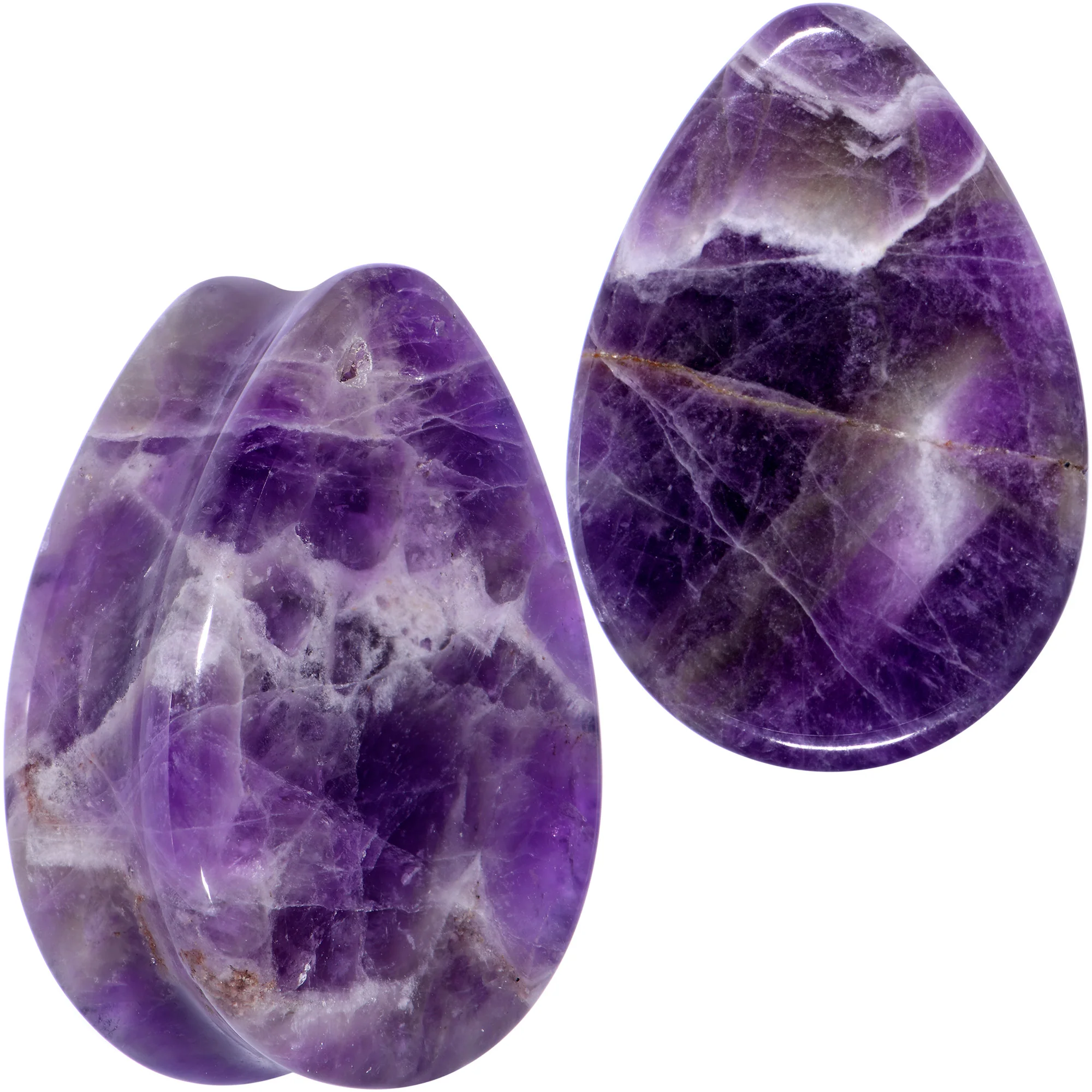 Purple Amethyst Stone Drop Saddle Plug Set - Image 2