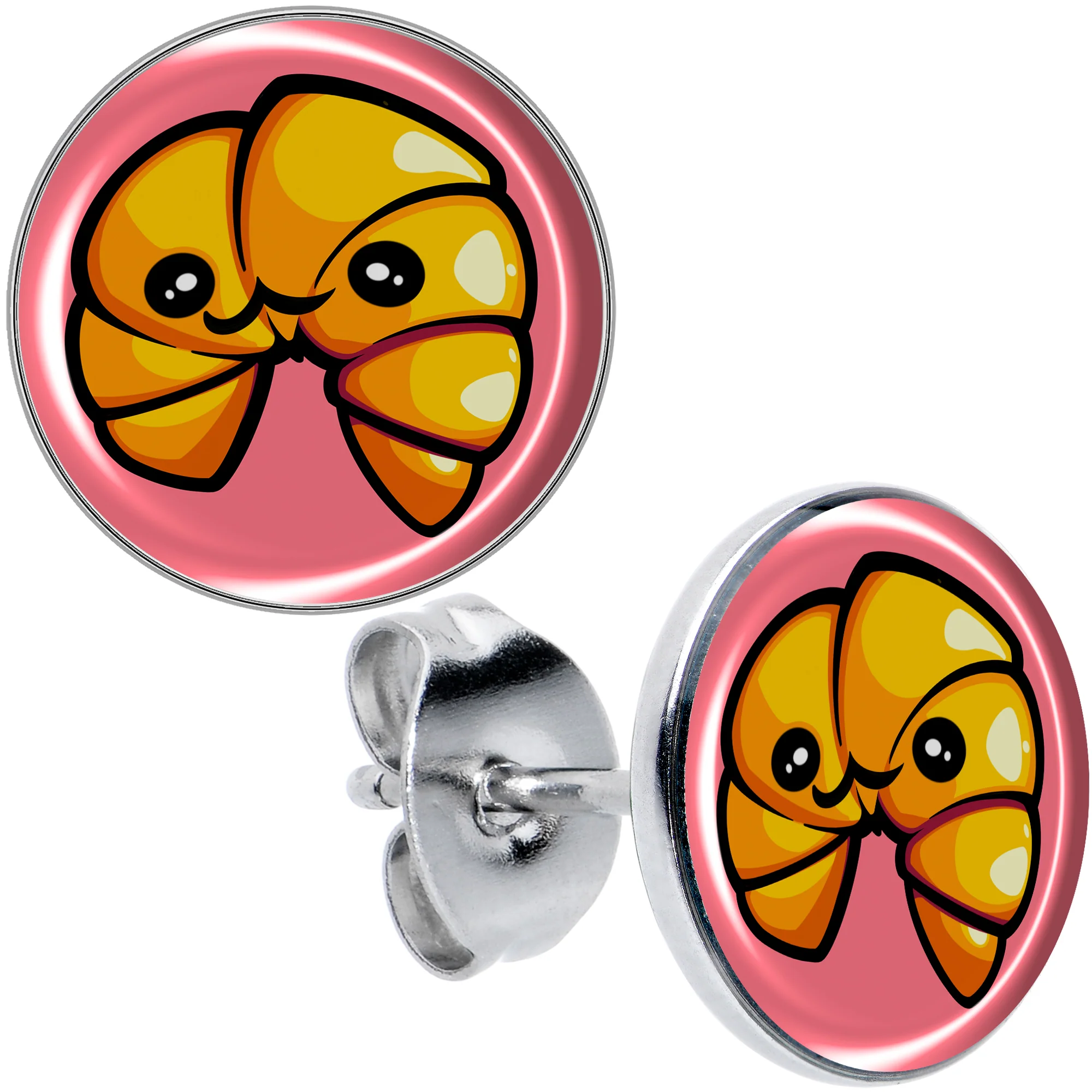 Quaso Croissant Stud Earrings by Onyx O