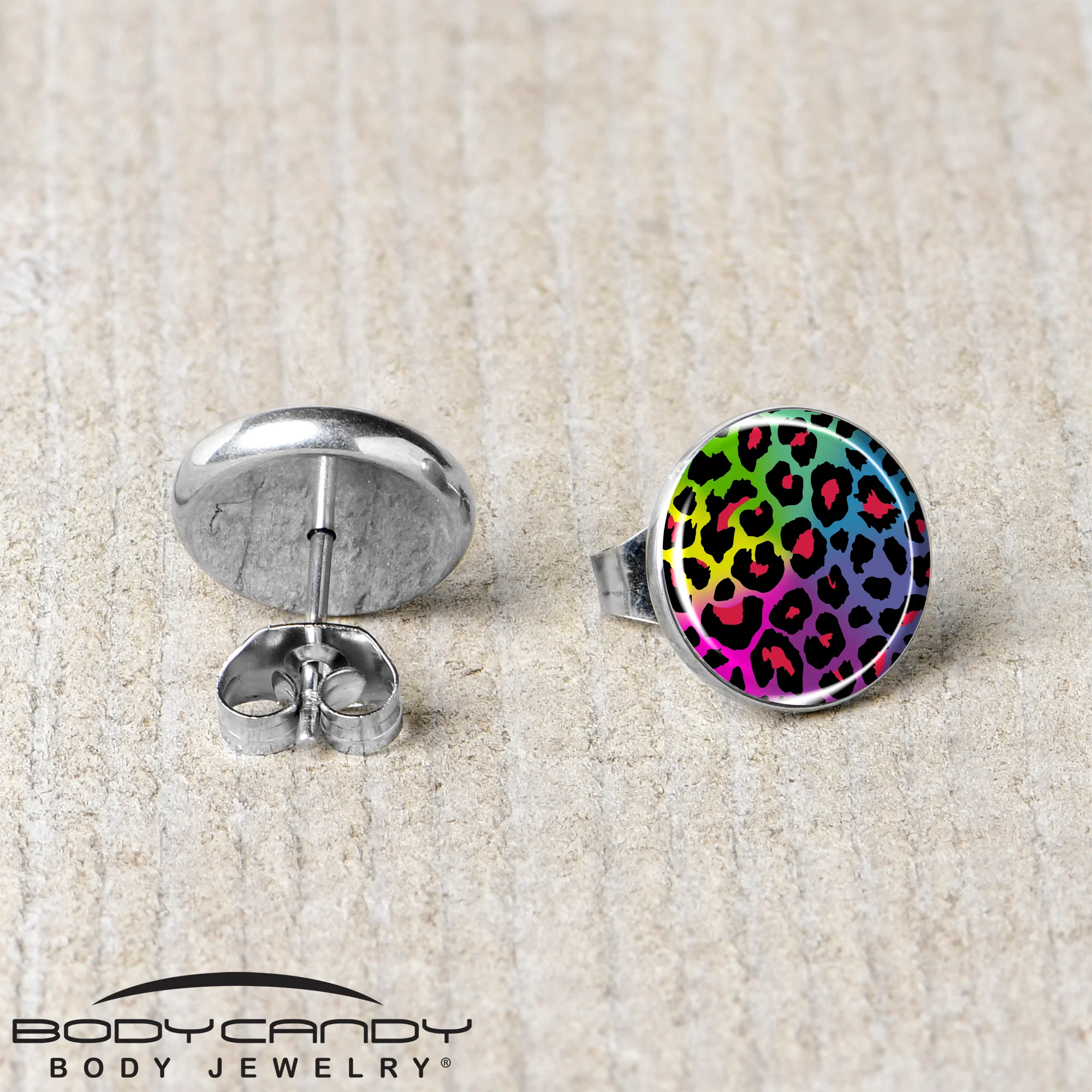 Rainbow Cheetah Print Stud Earrings by Onyx O - Image 5