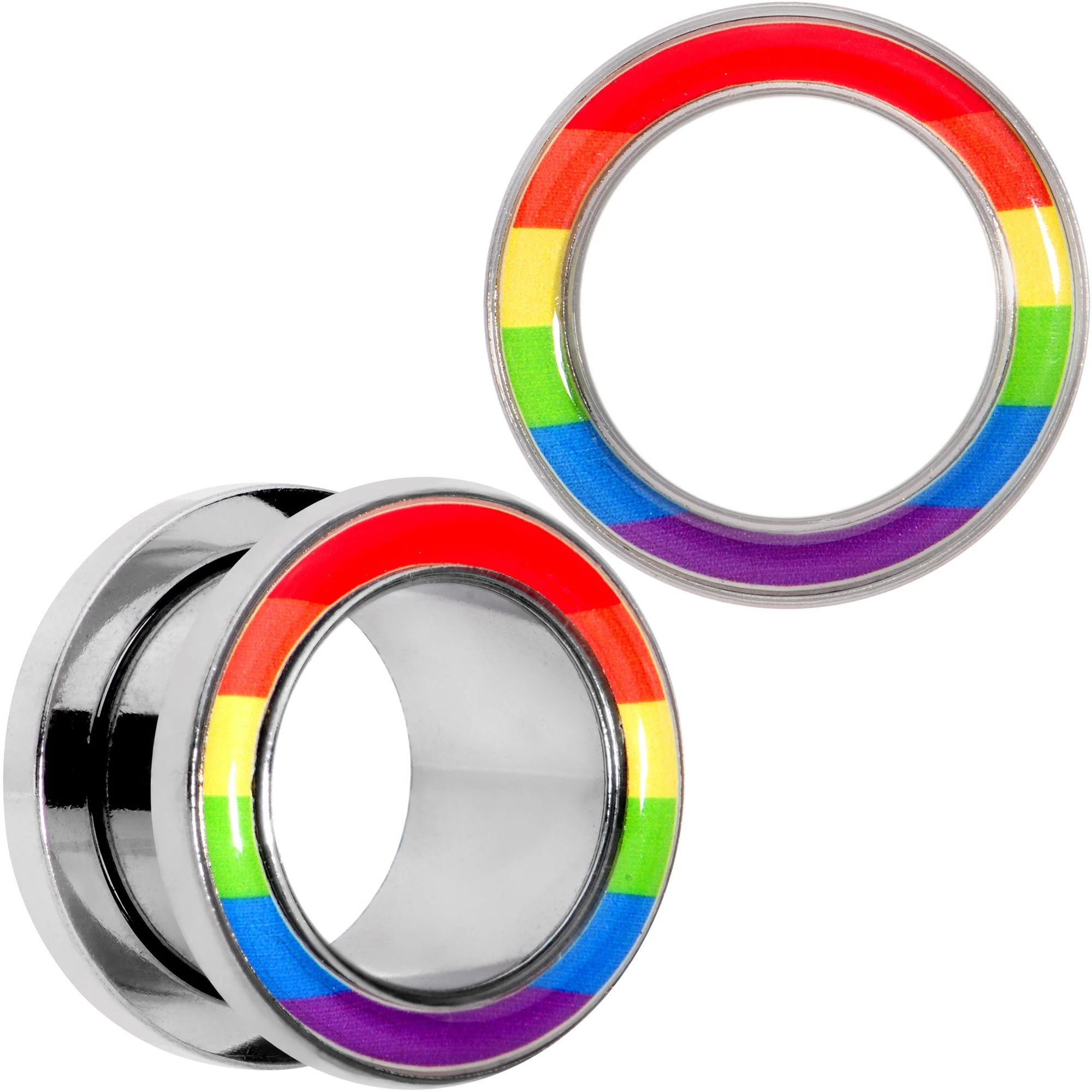 Rainbow Unity Pride Screw Fit Tunnel Plug Set 2G to 1" - Image 6