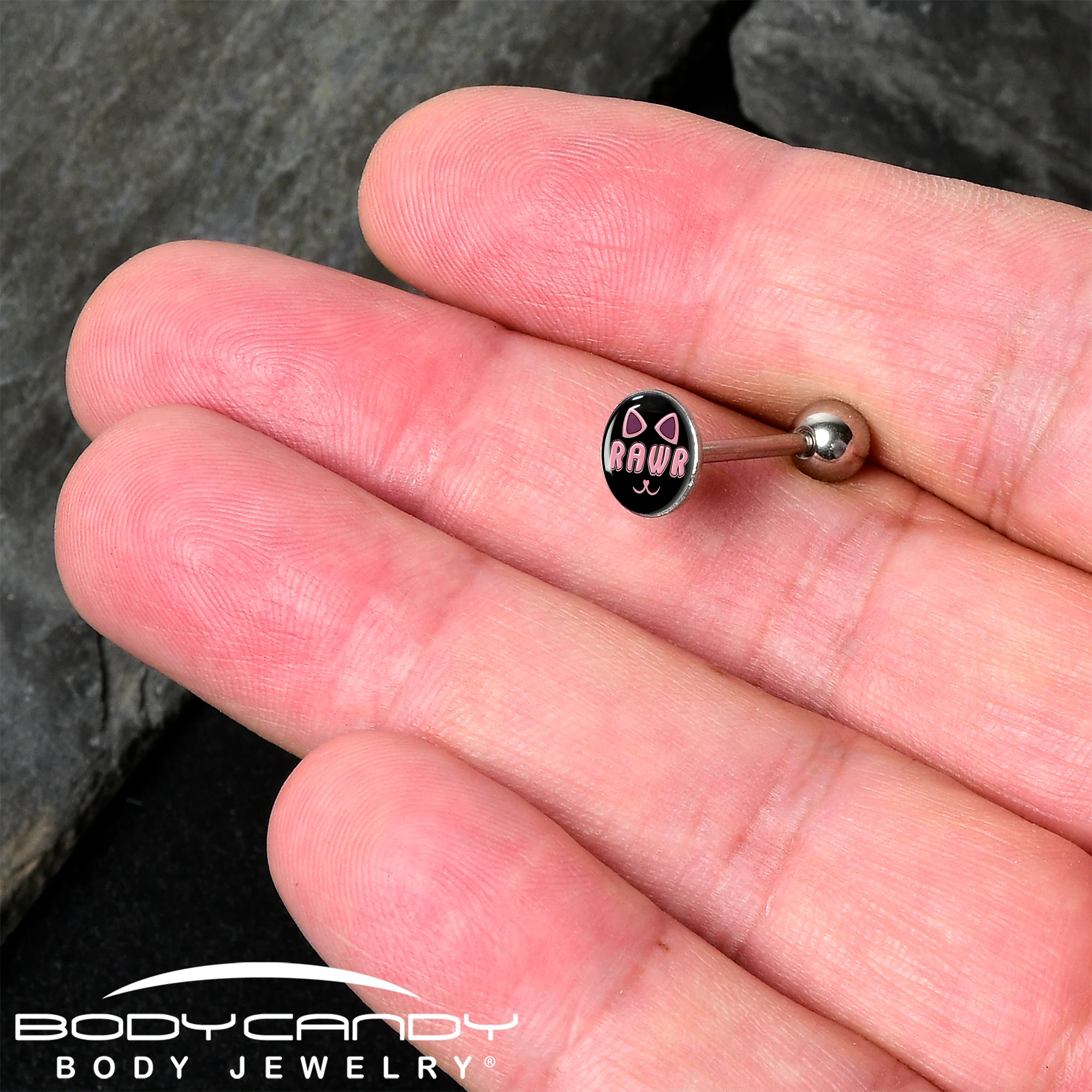 RAWR Kittly Cat Barbell Tongue Ring by Onyx O - Image 2