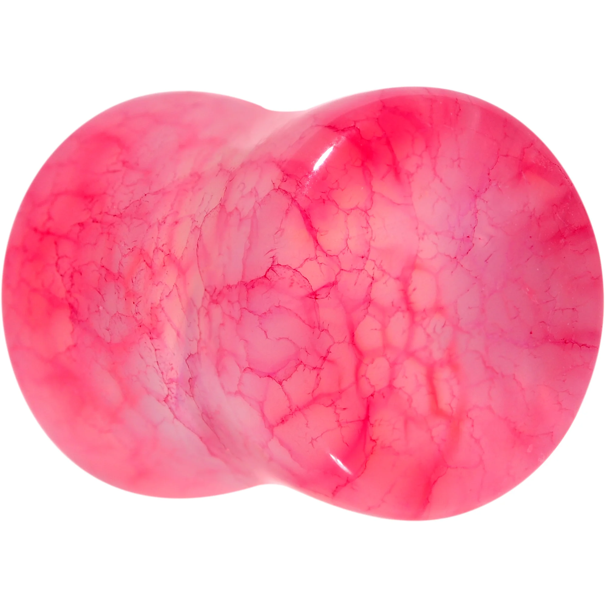 Red Agate Stone Saddle Plug Set Available in Sizes 0G to 25mm - Image 2