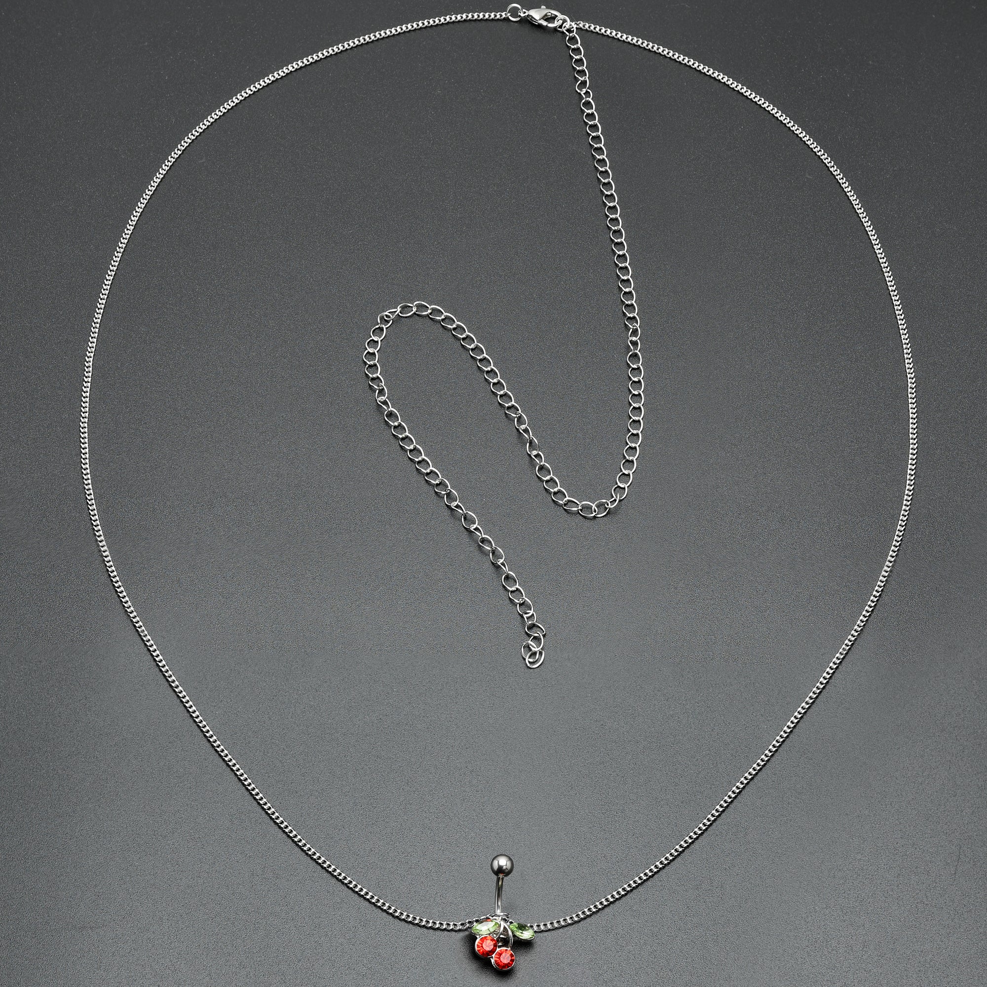 Red Green Gem Cheery Cherries Fruit Belly Ring Belly Chain - Image 8