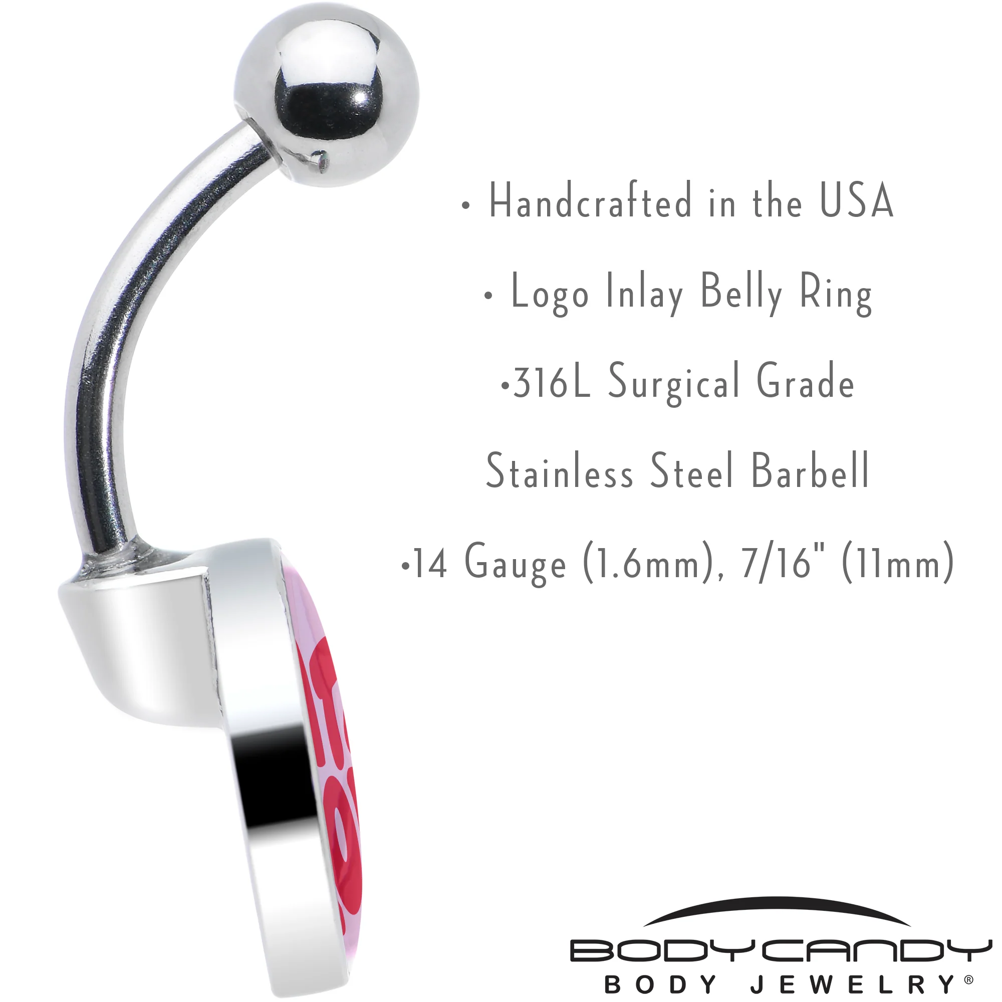 Retro Text Hate You Belly Ring by Onyx O - Image 7