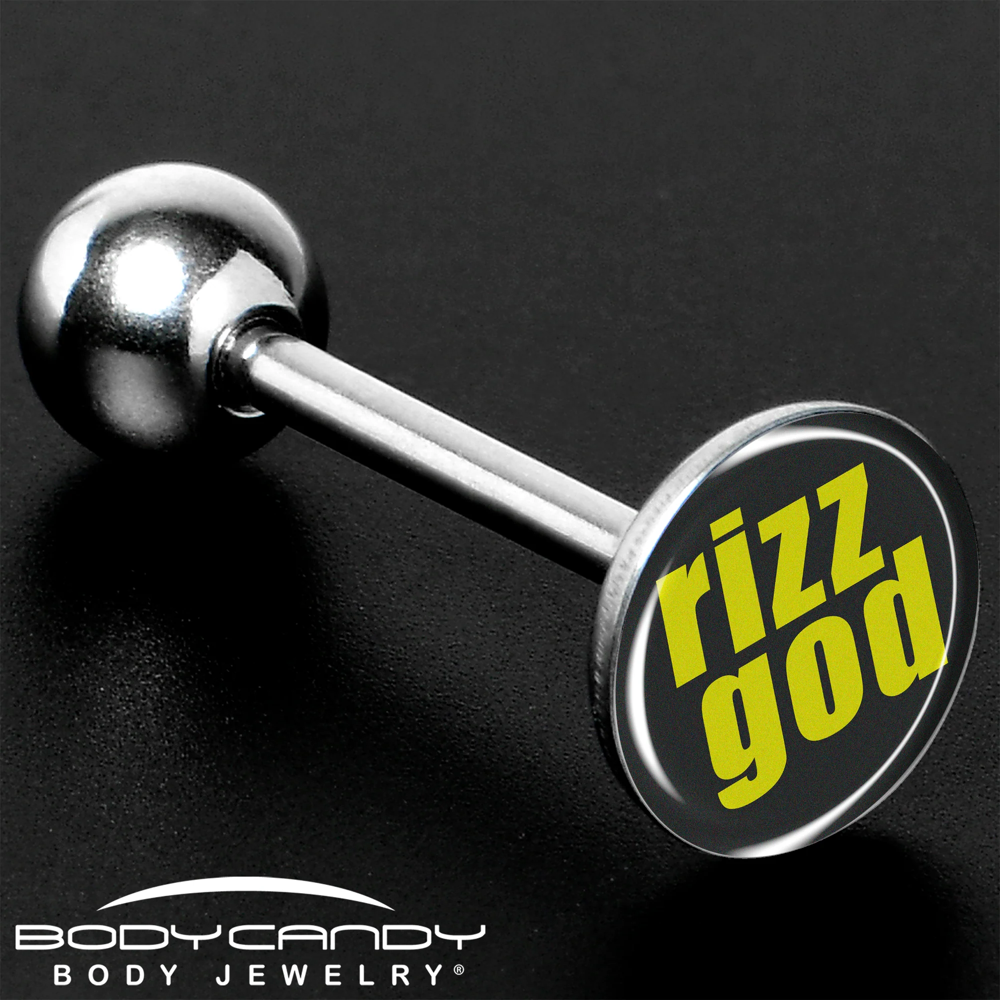 RIZZ GOD Barbell Tongue Ring by Onyx O - Image 8