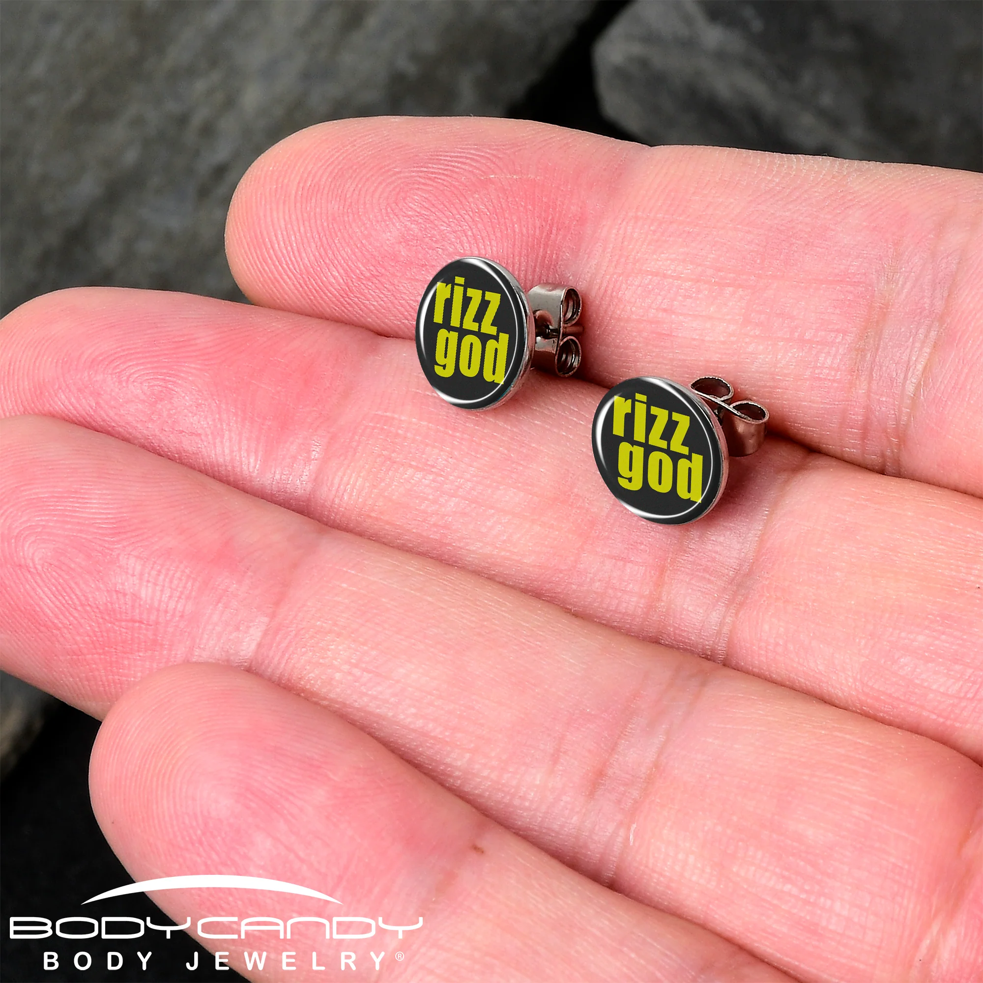 RIZZ GOD Stud Earrings by Onyx O - Image 2