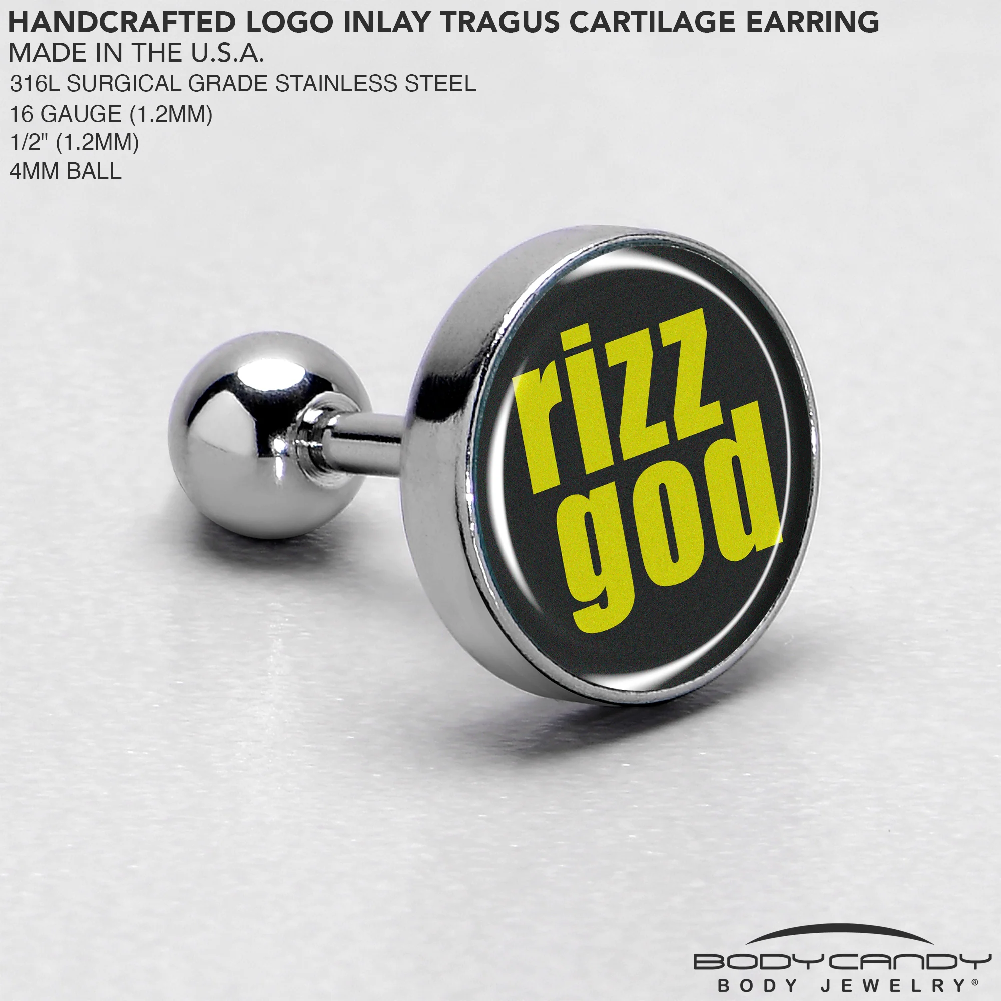 RIZZ GOD Tragus Cartilage Earring by Onyx O - Image 4