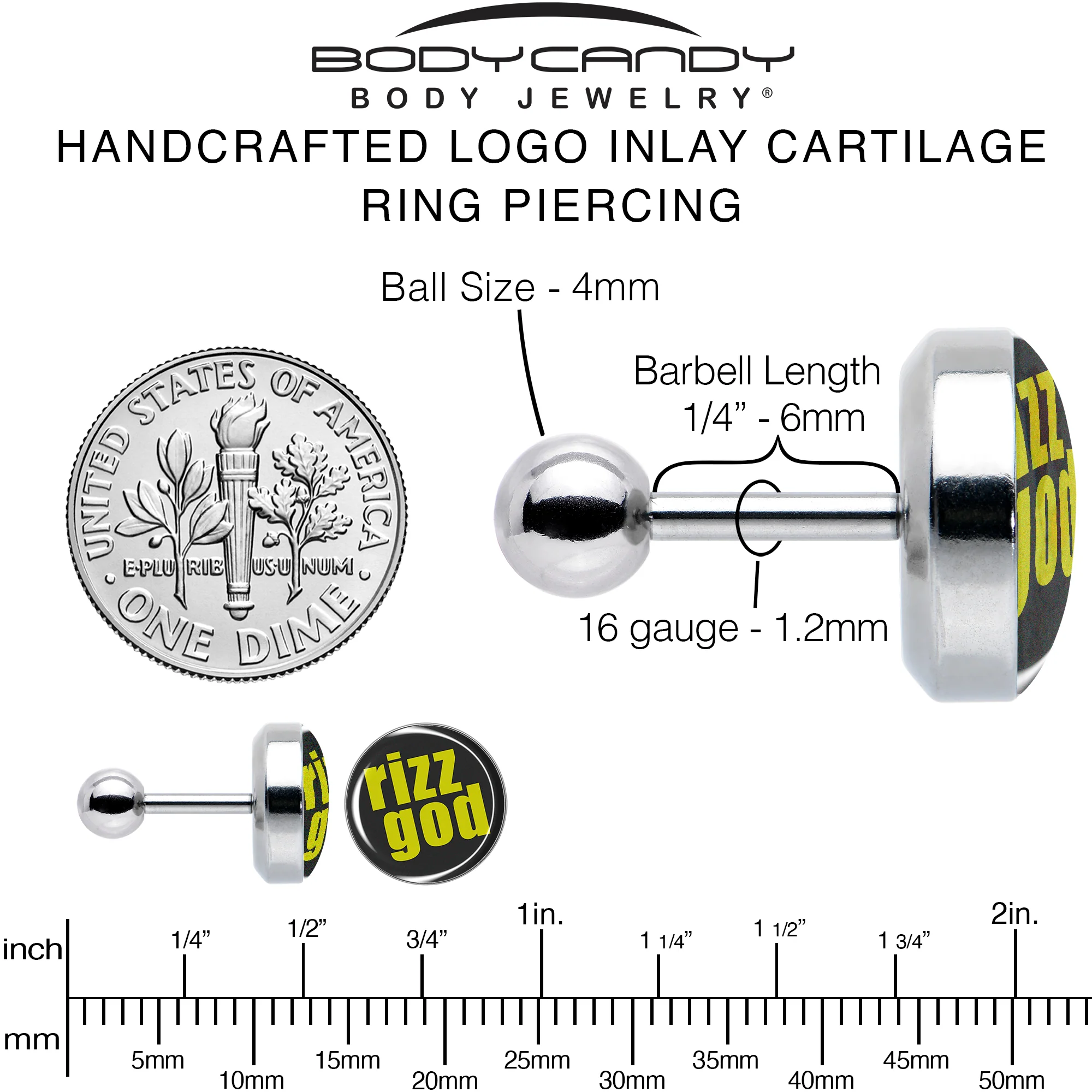 RIZZ GOD Tragus Cartilage Earring by Onyx O - Image 6