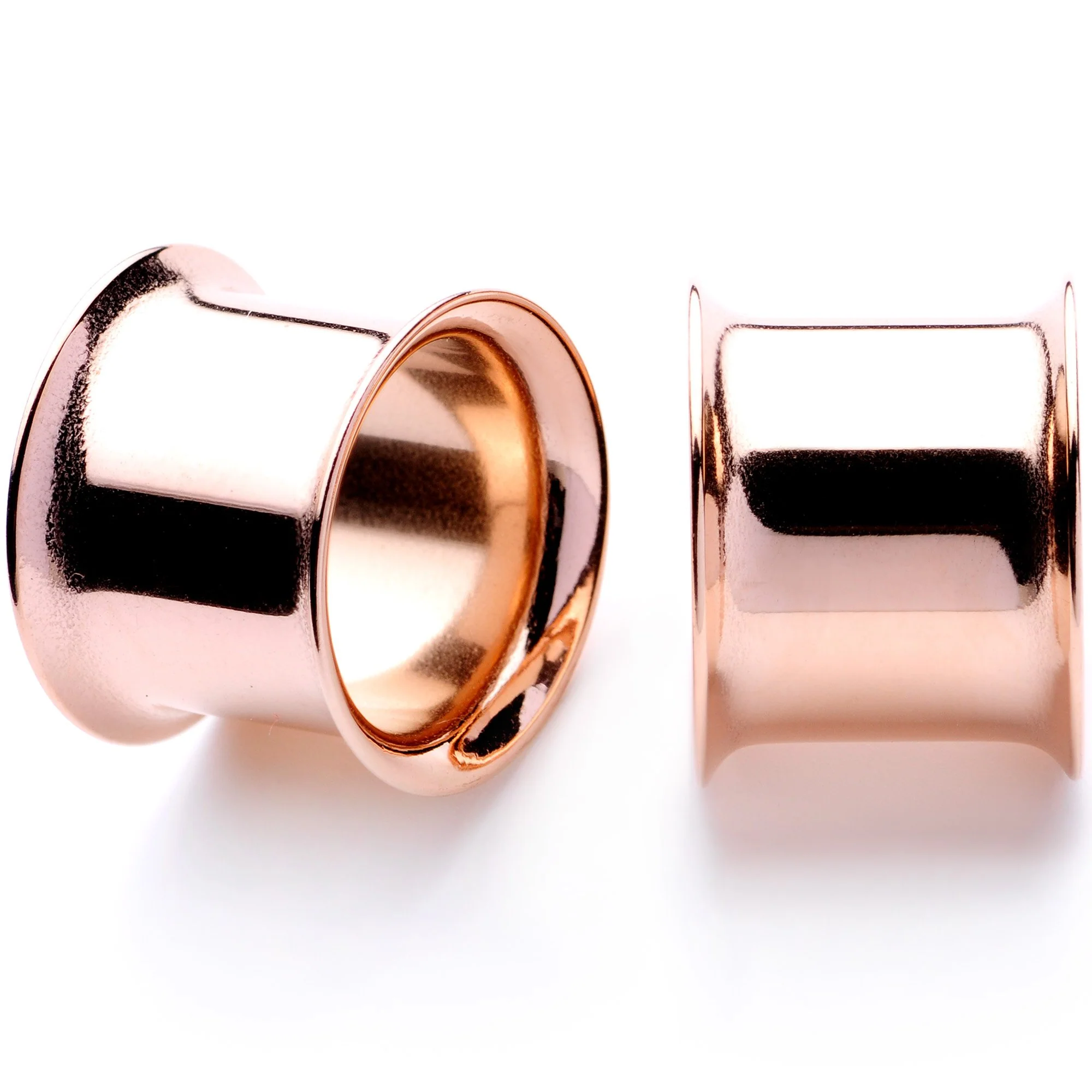 Rose Gold Tone Anodized Steel Double Flare Tunnel Plug Set 4mm to 16mm - Image 9