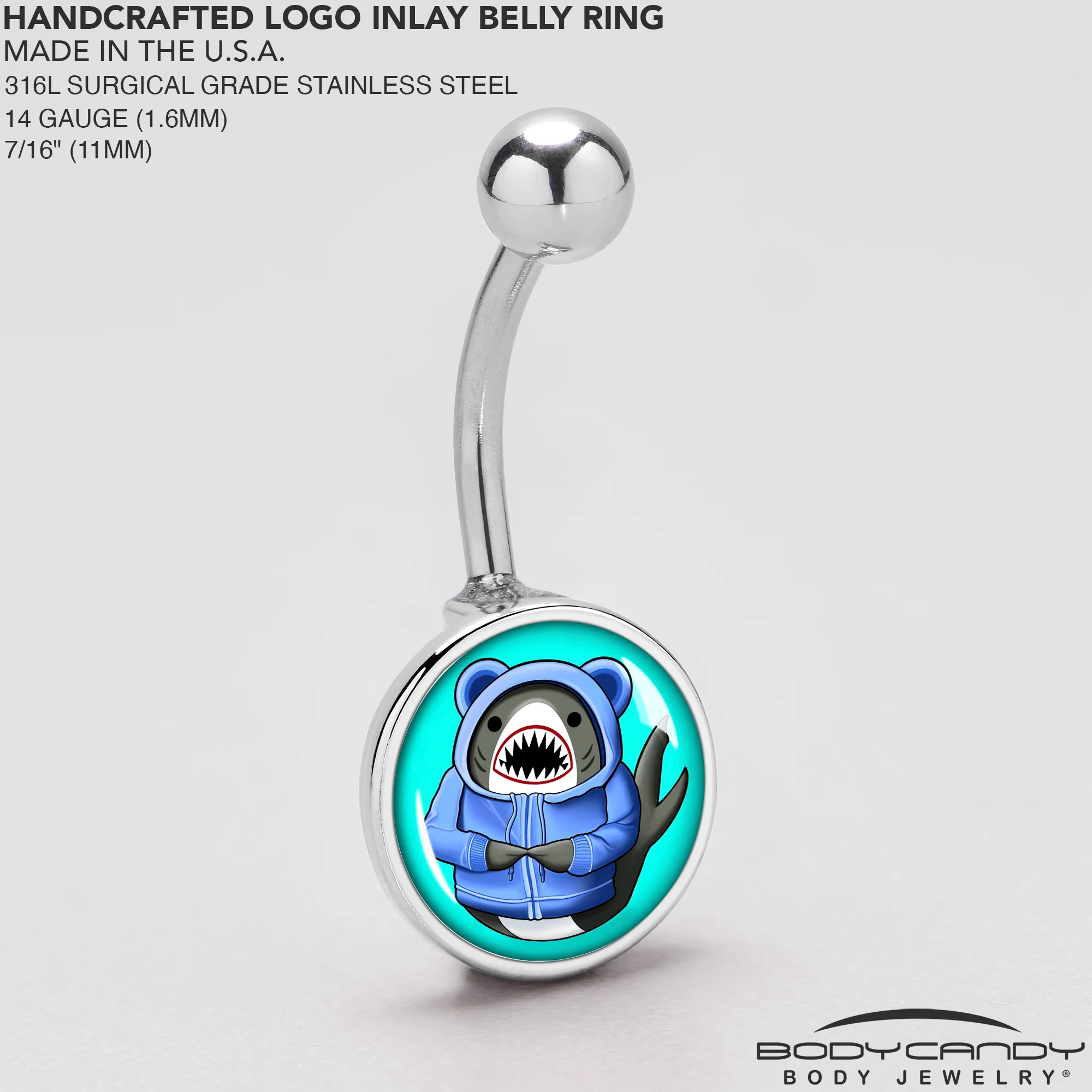 Shark in a Hoodie Belly Ring by Onyx O - Image 5