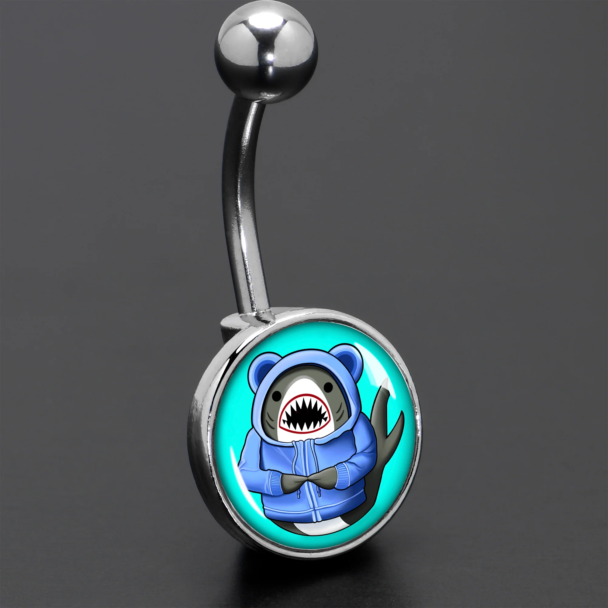 Shark in a Hoodie Belly Ring by Onyx O - Image 8