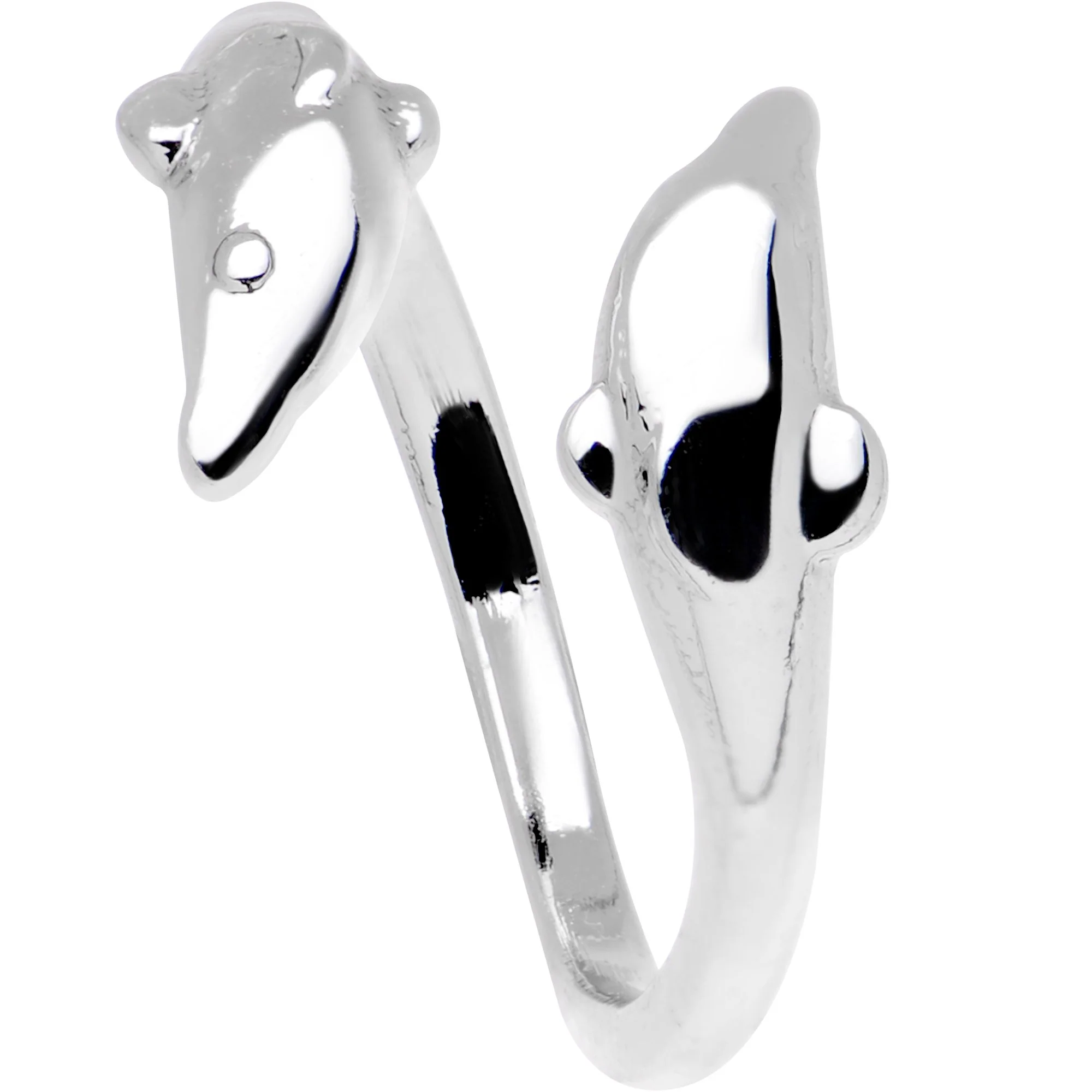 Silver Plated Double Dolphin Toe Ring - Image 2