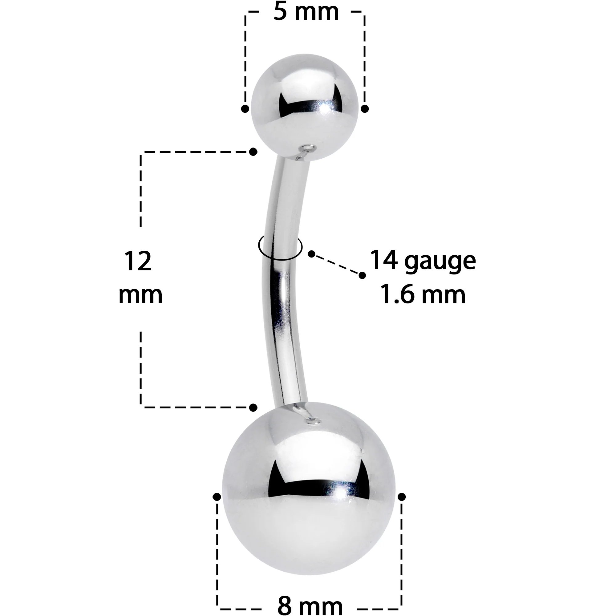 Simply Stylish Internally Threaded Belly Ring - Image 3