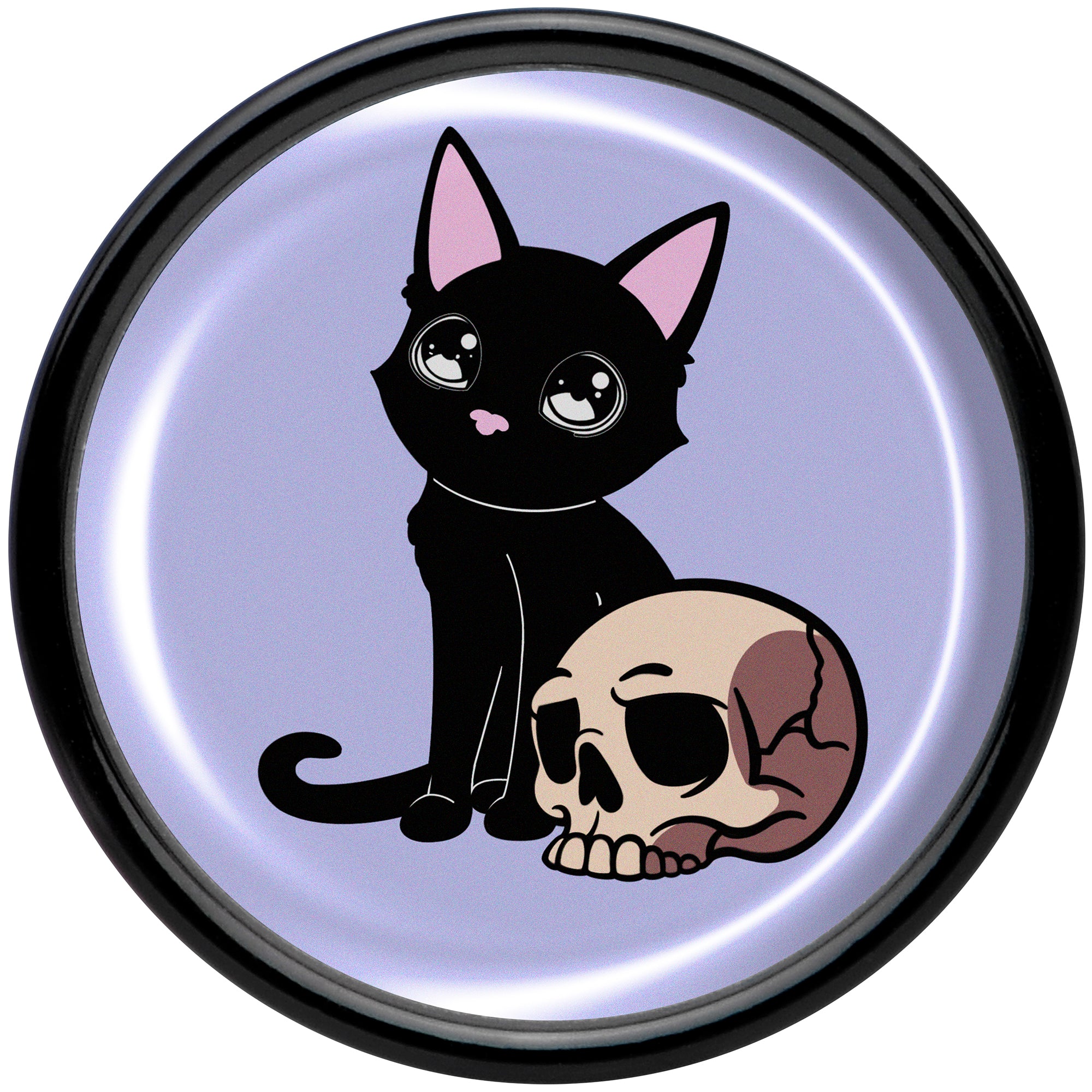 0G Skull Cat Black Acrylic Saddle Plug Set by Onyx O - Image 4
