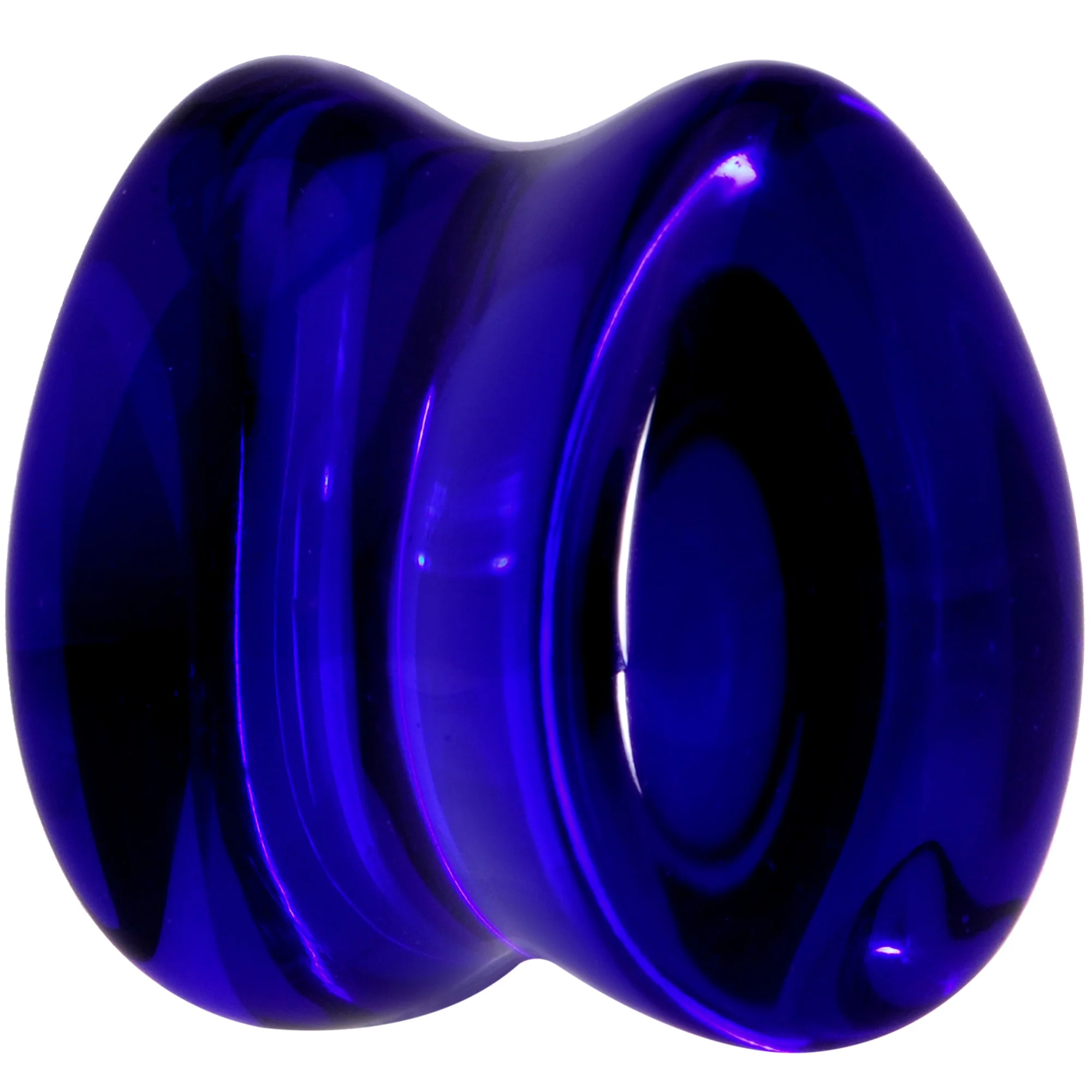 Solid Blue Glass Teardrop Plug Set - Image 3