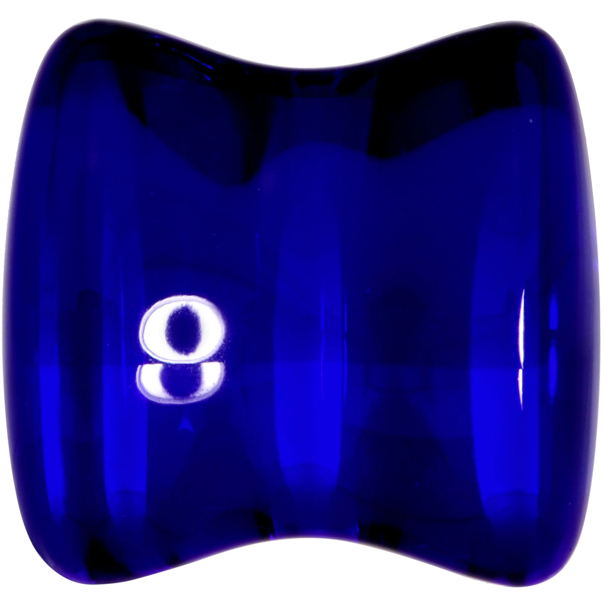 Solid Blue Glass Teardrop Plug Set - Image 5