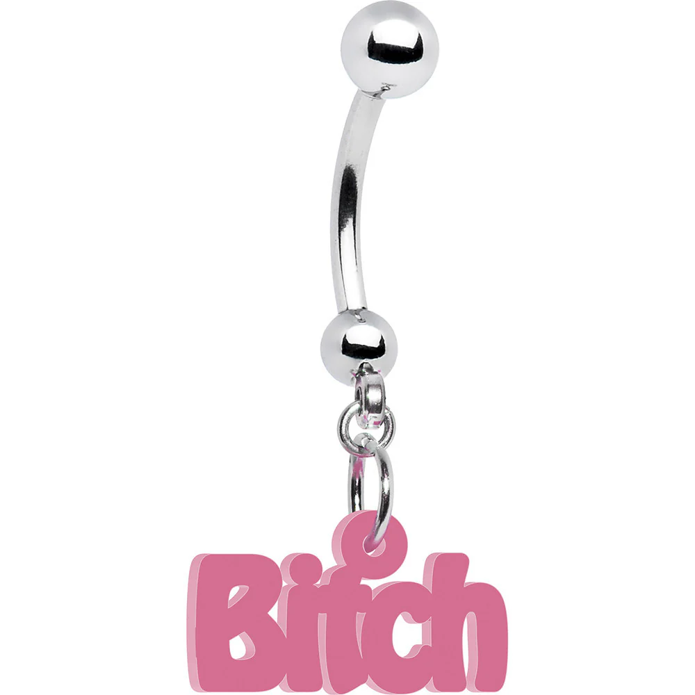 Solid Pink Bitch Belly Ring