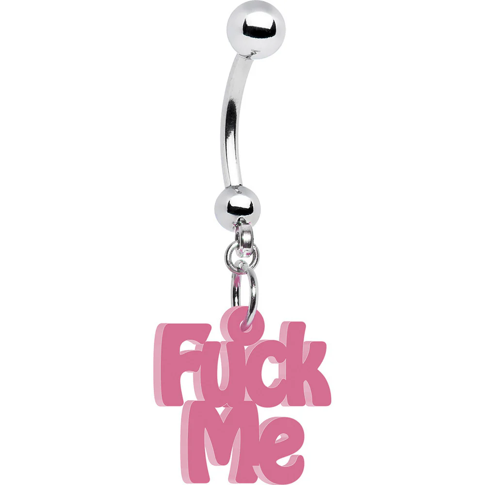 Solid Pink F*ck Me Belly Ring